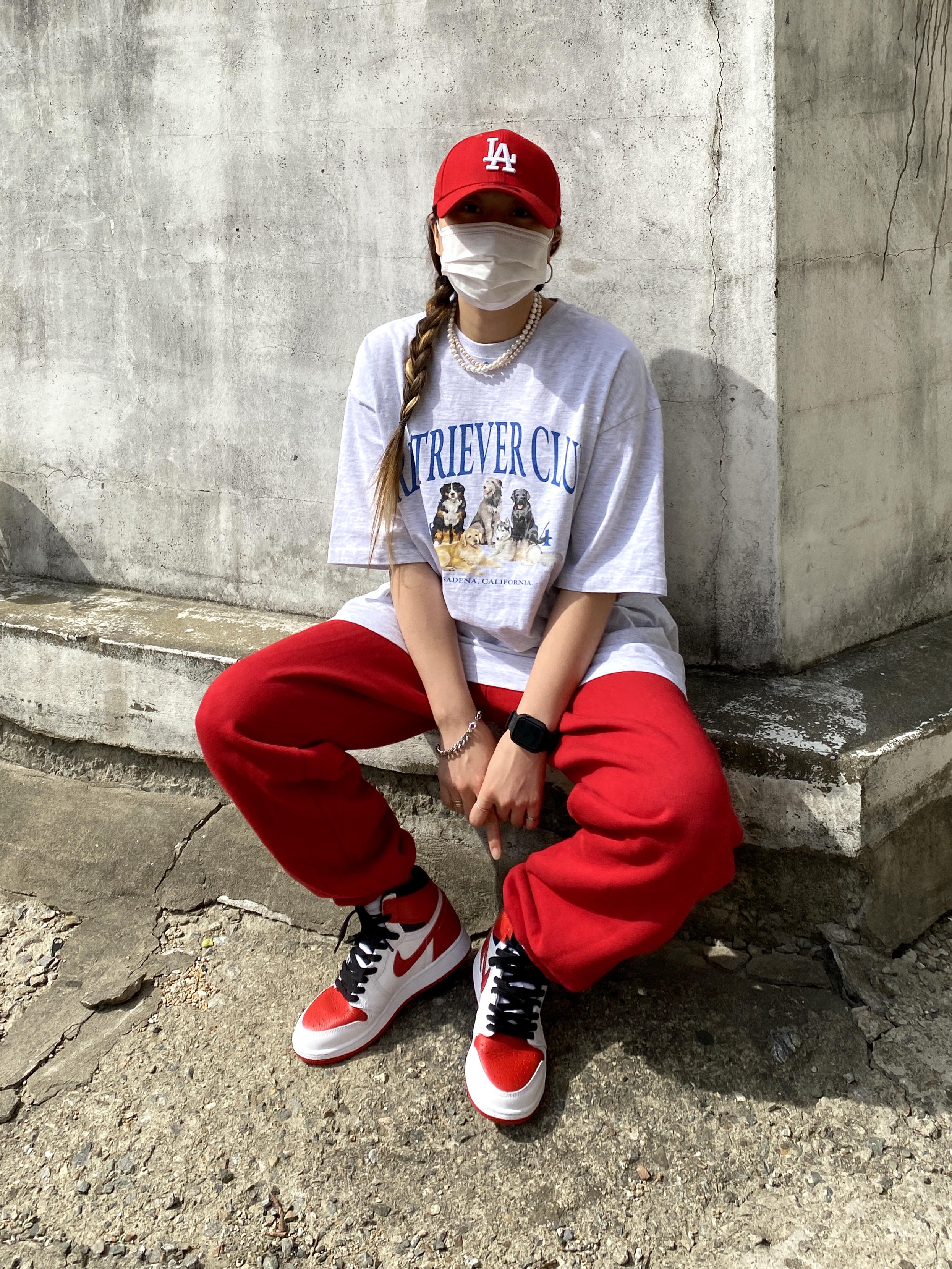 (GS) Jordan 1 Retro High OG Heritage, Jordan 1 Retro High OG Heritage 착용 스타일 - 1