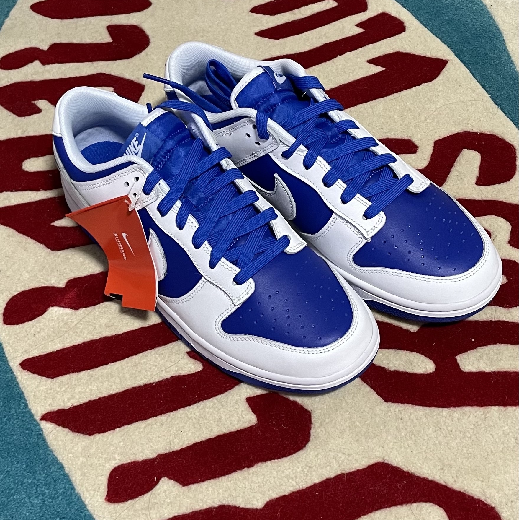 Nike Dunk Low Retro Racer Blue and White 착용 스타일 - 2