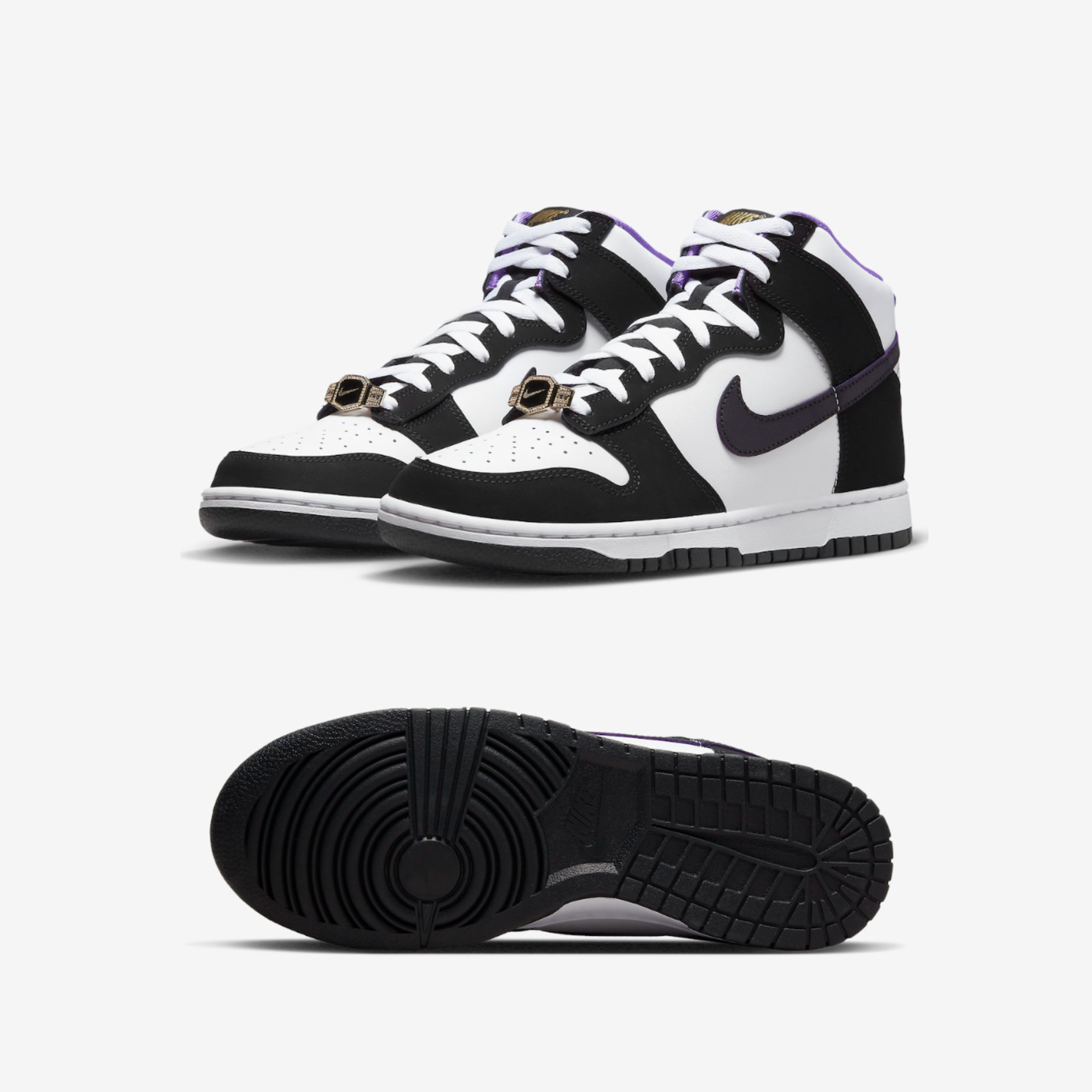 Nike Dunk Low Retro Black, Nike Dunk High Retro Championship White 착용 스타일 - 2