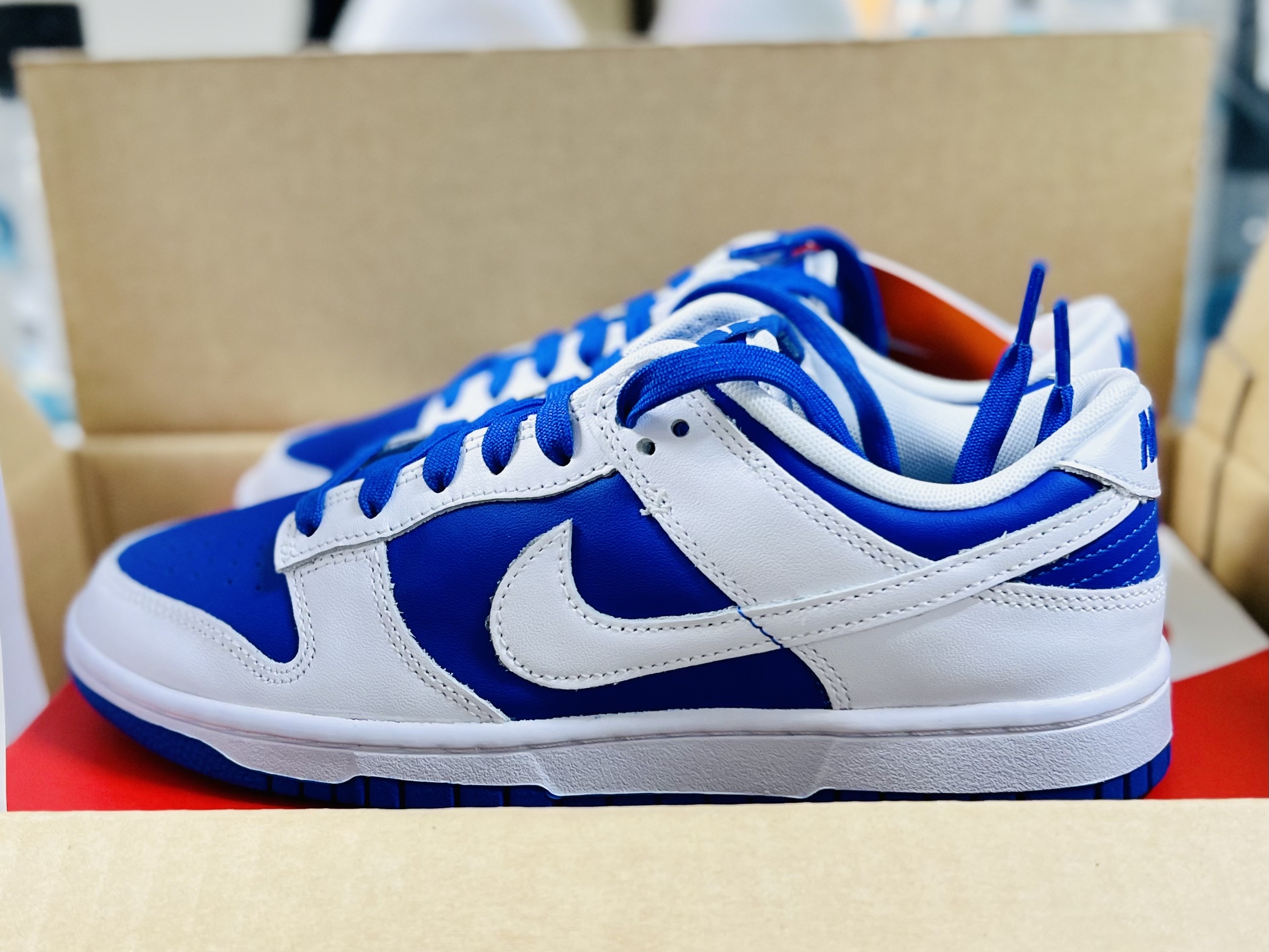 Nike Dunk Low Retro Racer Blue and White 착용 스타일 - 1
