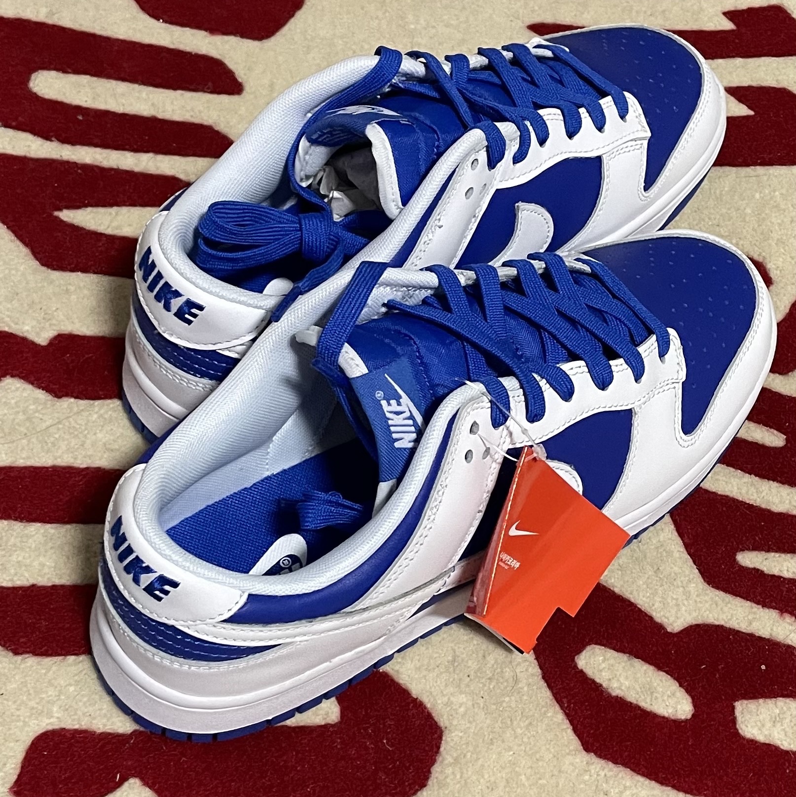 Nike Dunk Low Retro Racer Blue and White 착용 스타일 - 3