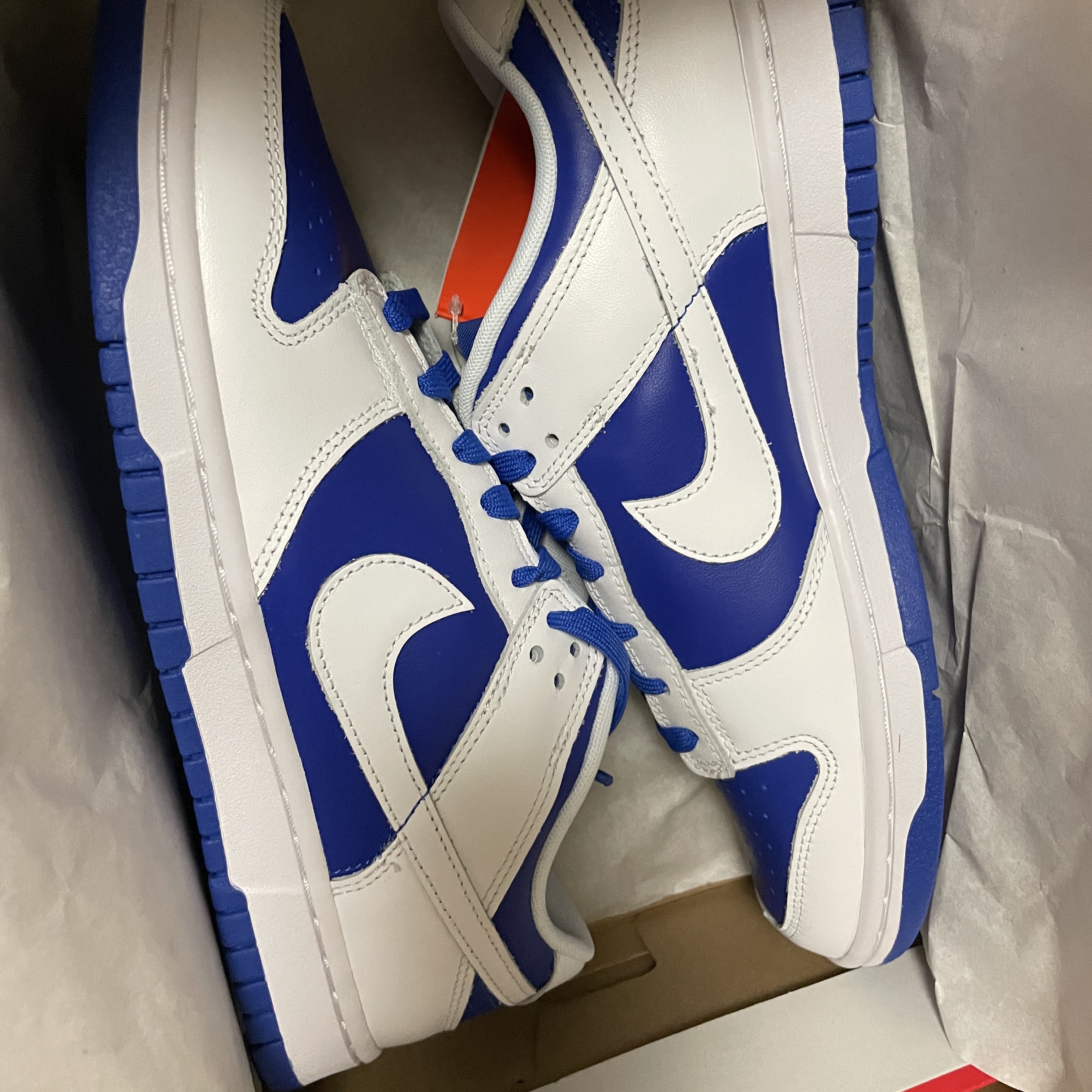 Nike Dunk Low Retro Racer Blue and White 착용 스타일 - 3