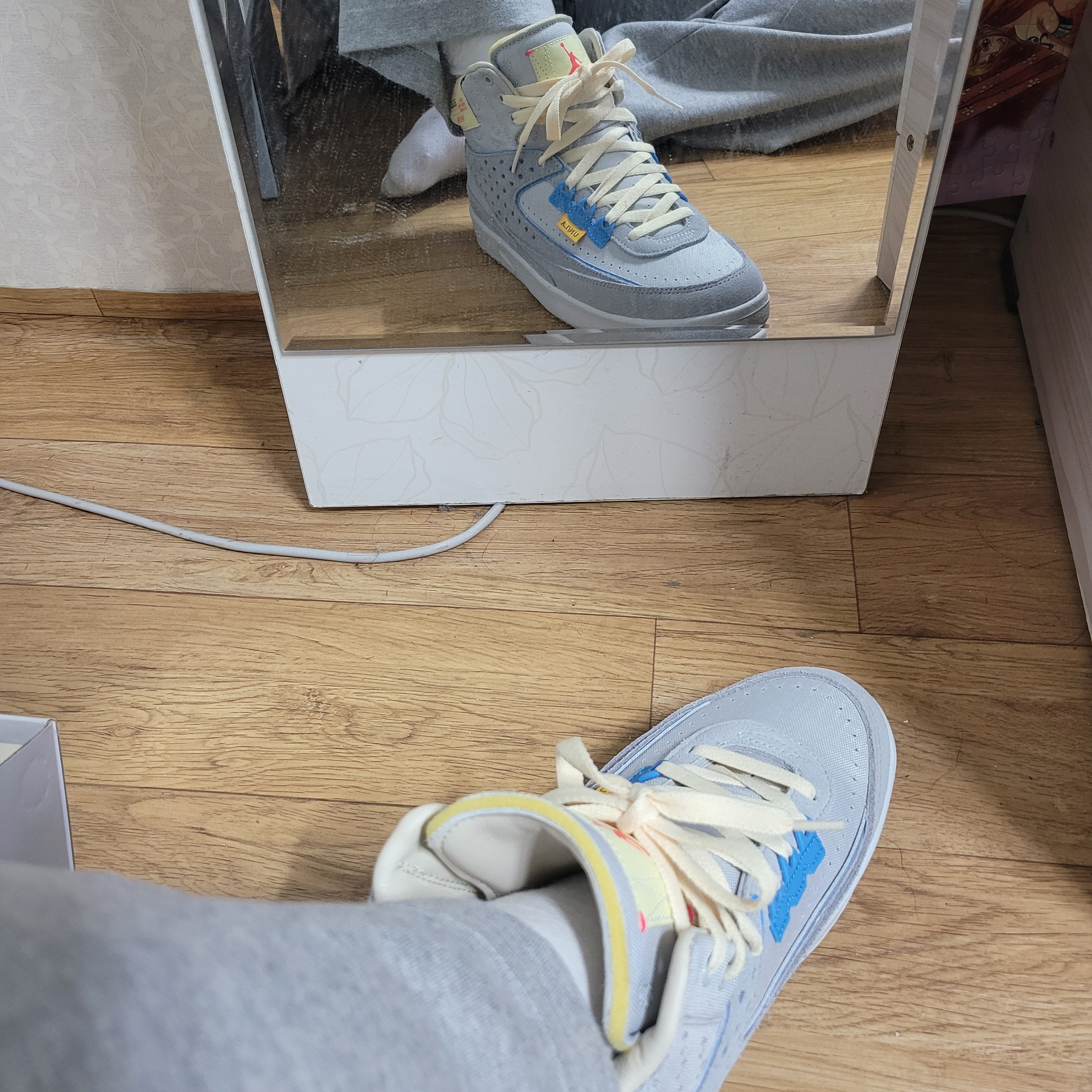 Jordan 2 x Union Retro SP Grey Fog 착용 스타일