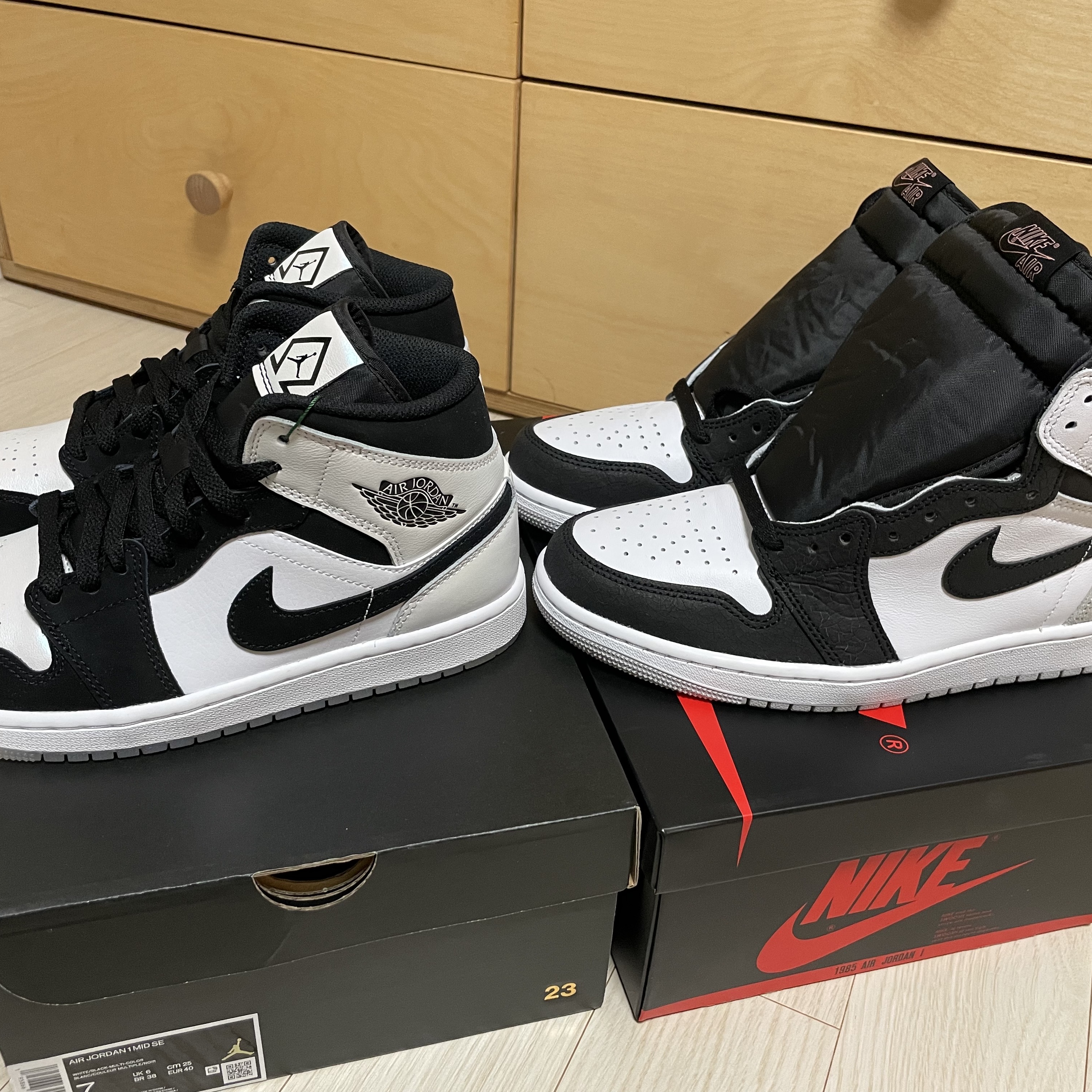 Jordan 1 Mid SE Diamond, Jordan 1 Retro High OG Bleached Coral 착용 스타일 - 3