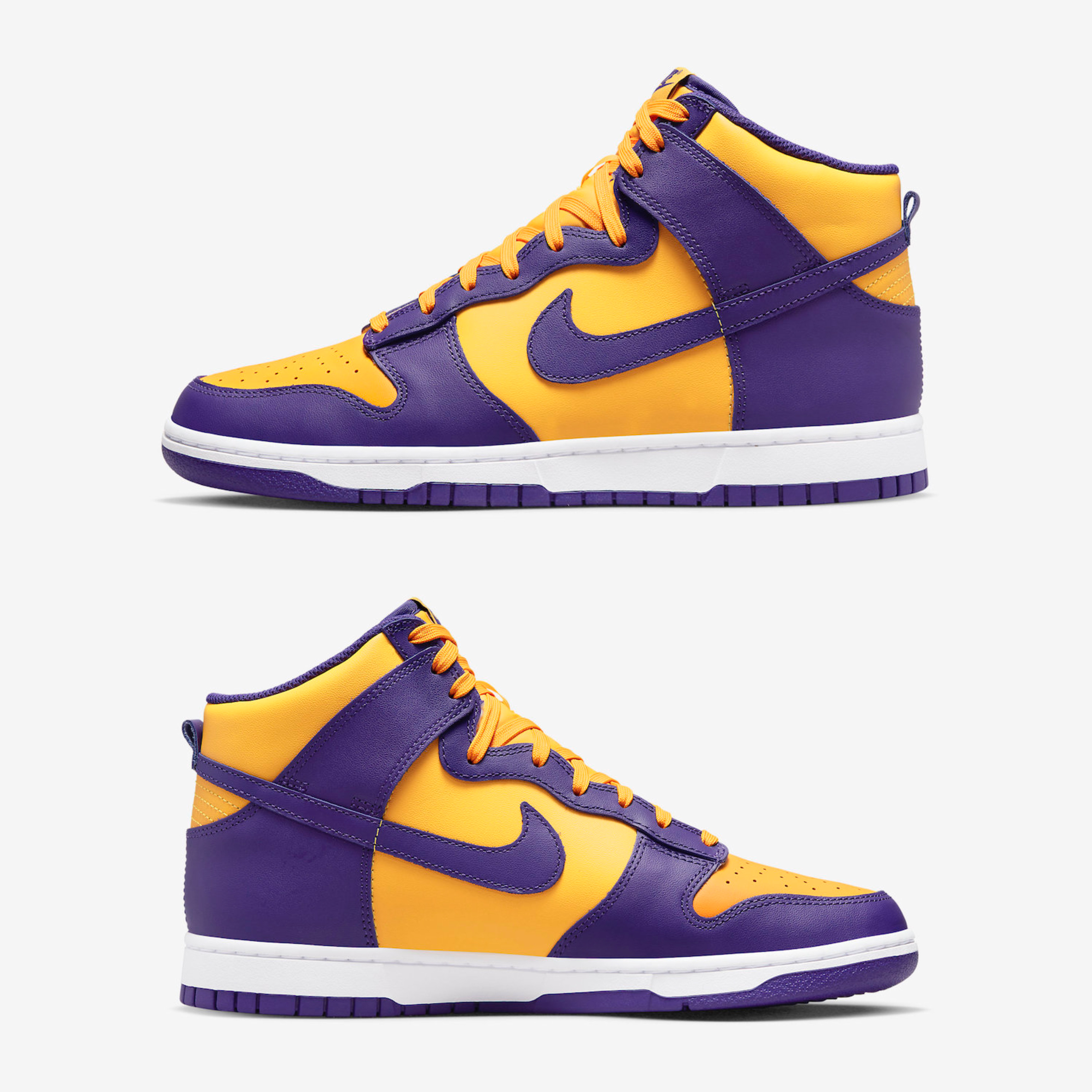 Nike Dunk High Retro University Gold Court Purple 착용 스타일 - 3