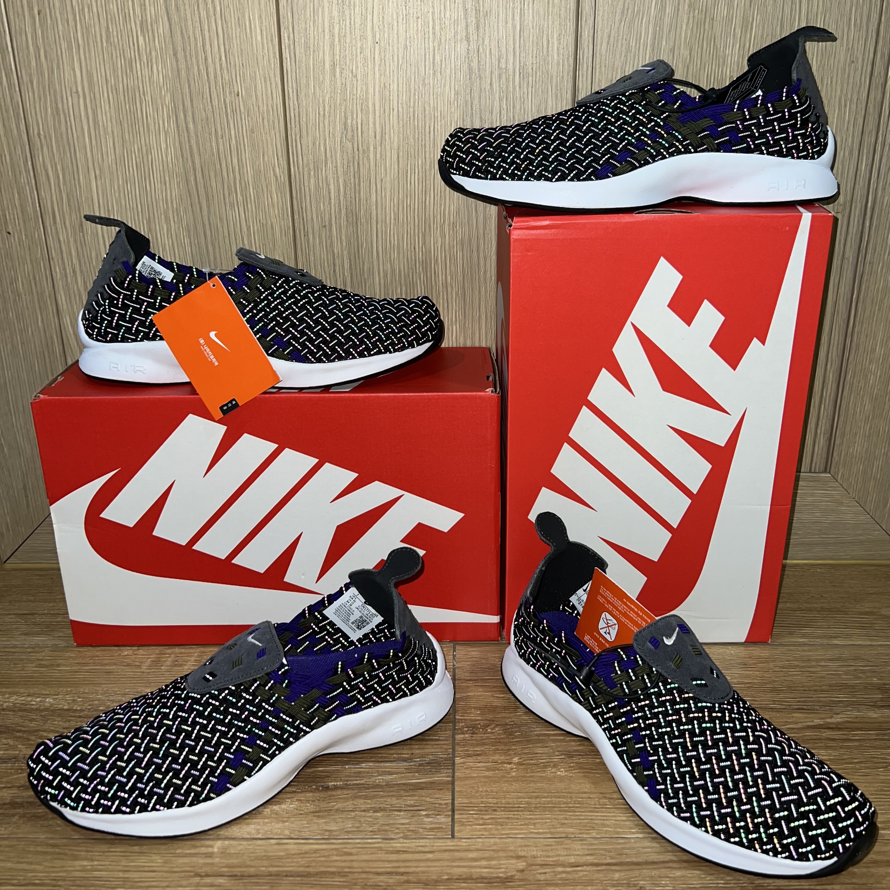 Nike Air Woven Black Court Purple 착용 스타일 - 2