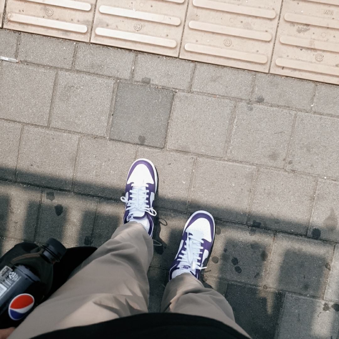 Nike Dunk Low Retro Championship Court Purple, Supreme Love That T-Shirt Black - 22SS 착용 스타일