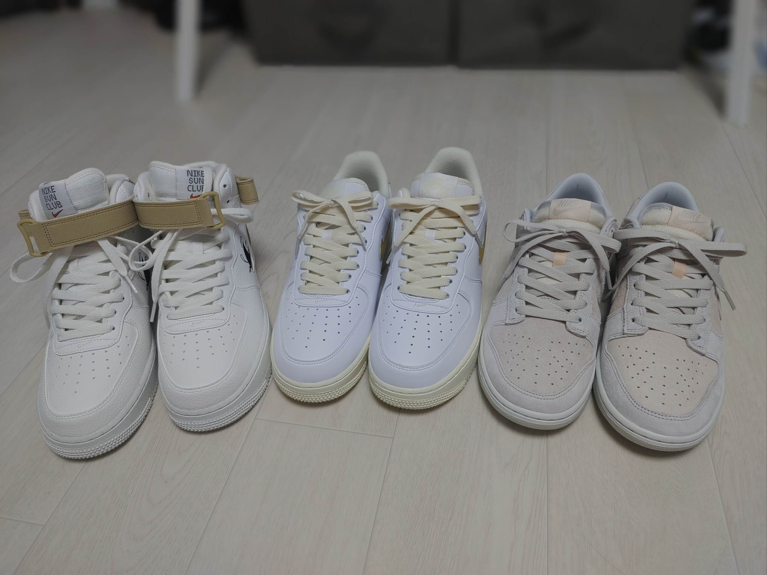 Nike Air Force 1 Mid '07 LV8 Next Nature Sun Club, Nike Air Force 1 '07 LX Pale Vanilla 착용 스타일