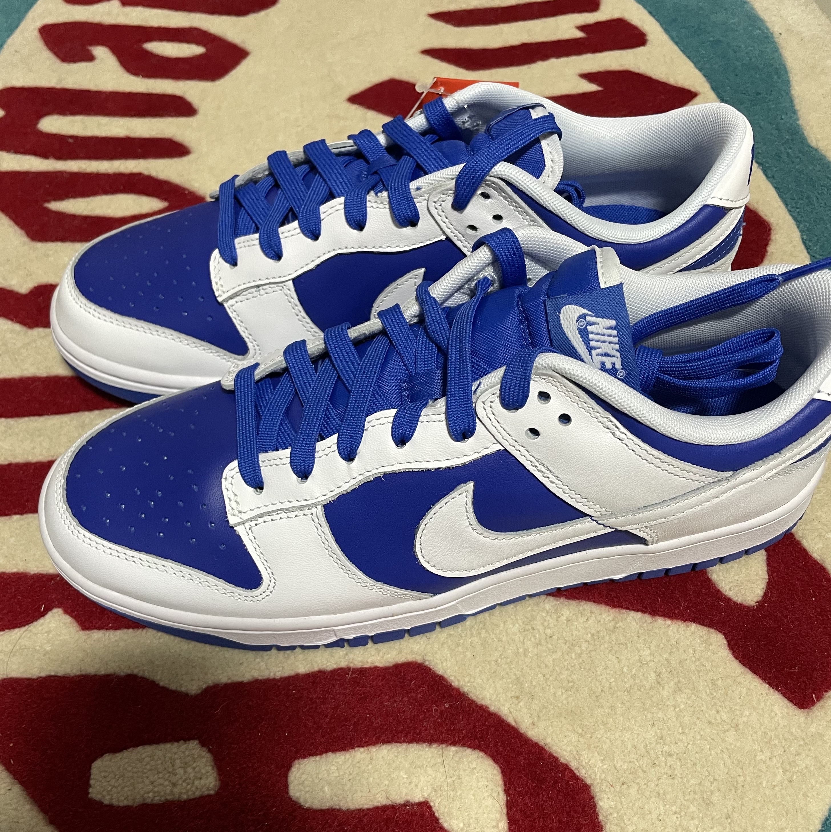 Nike Dunk Low Retro Racer Blue and White 착용 스타일 - 1