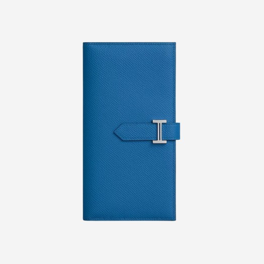 에르메스 베안 장지갑 앱송 & 팔라듐 하드웨어 블루 프랑스