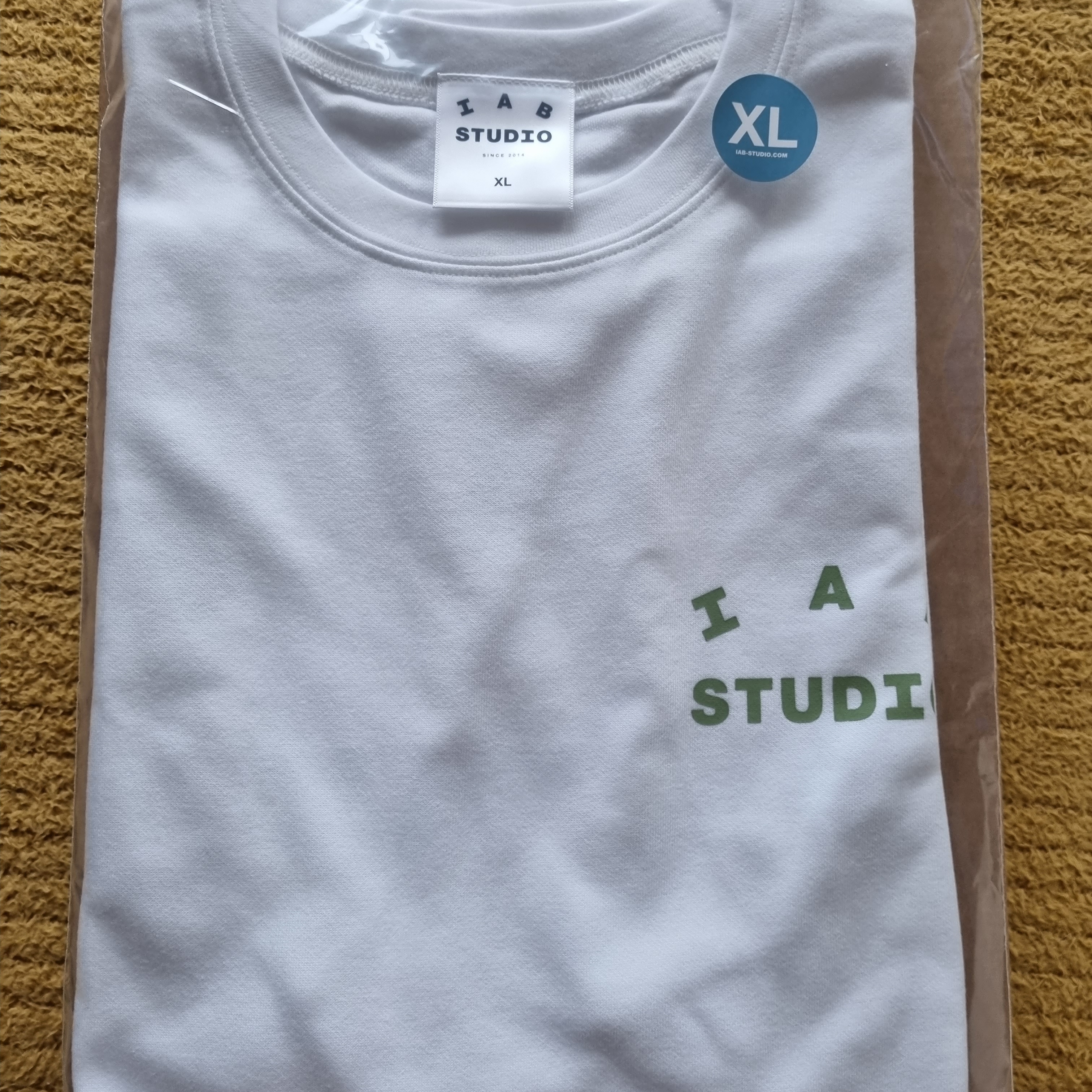 IAB Studio T-Shirt White Light Green 착용 스타일