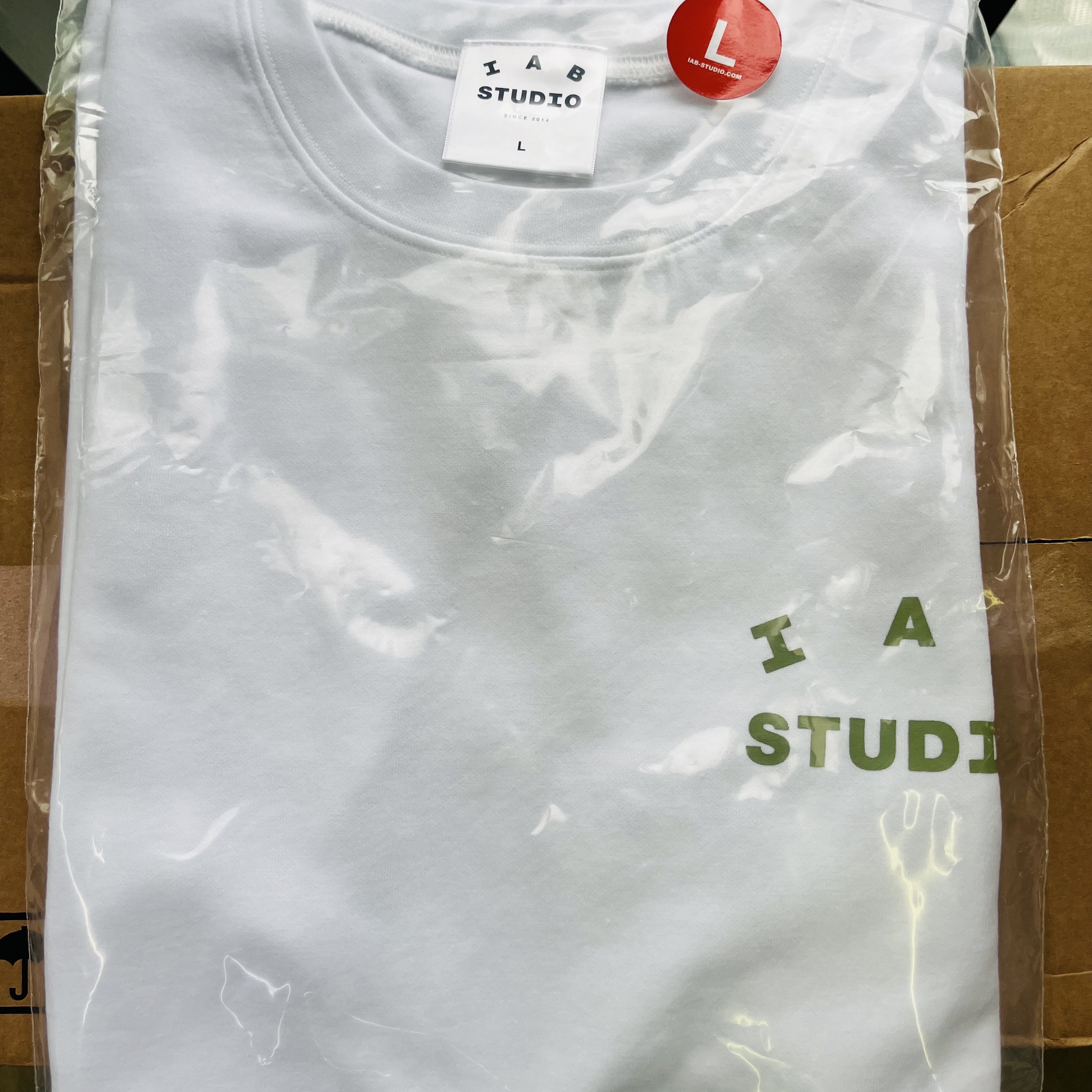 IAB Studio T-Shirt White Light Green 착용 스타일