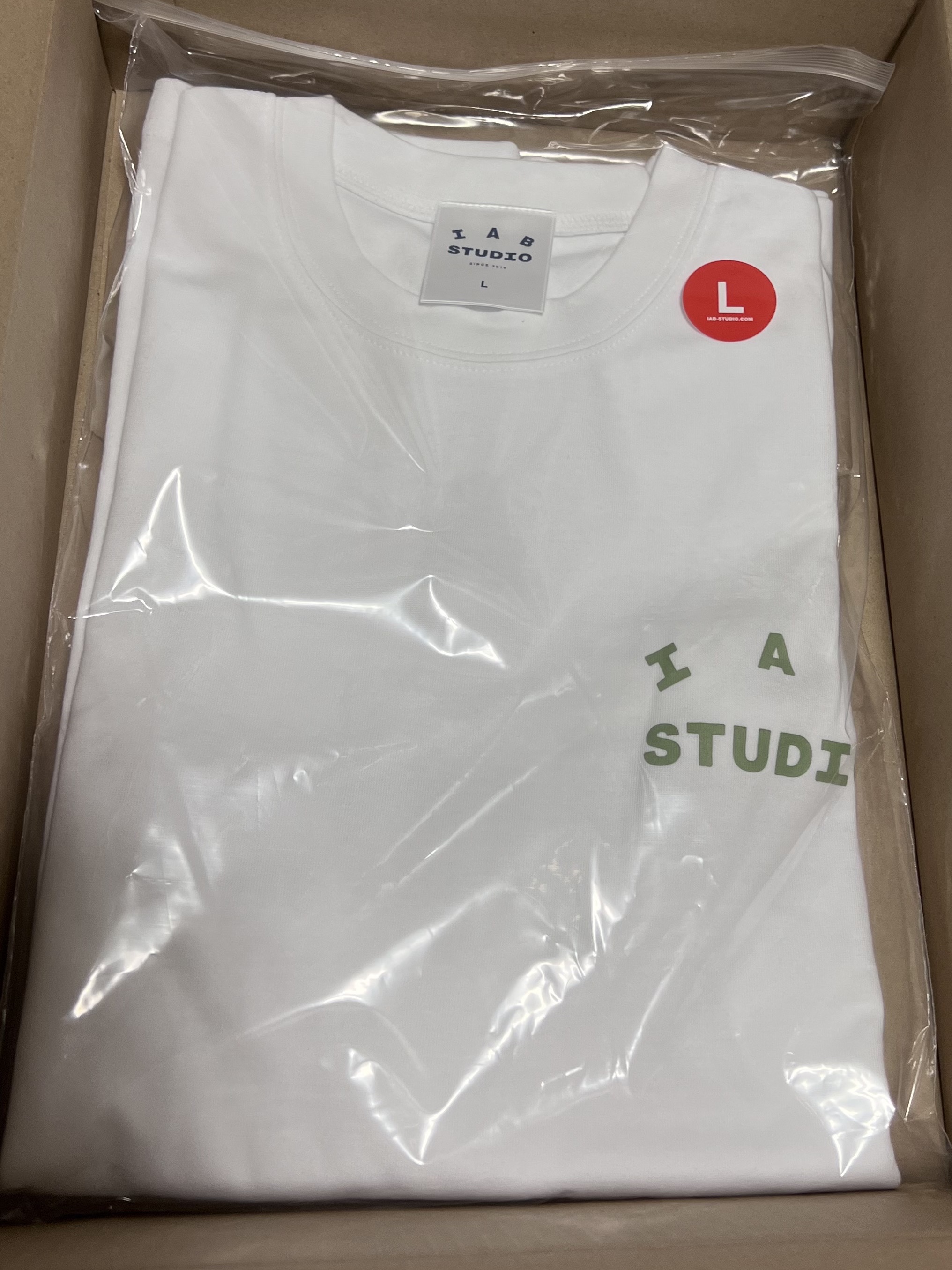 IAB Studio T-Shirt White Light Green 착용 스타일