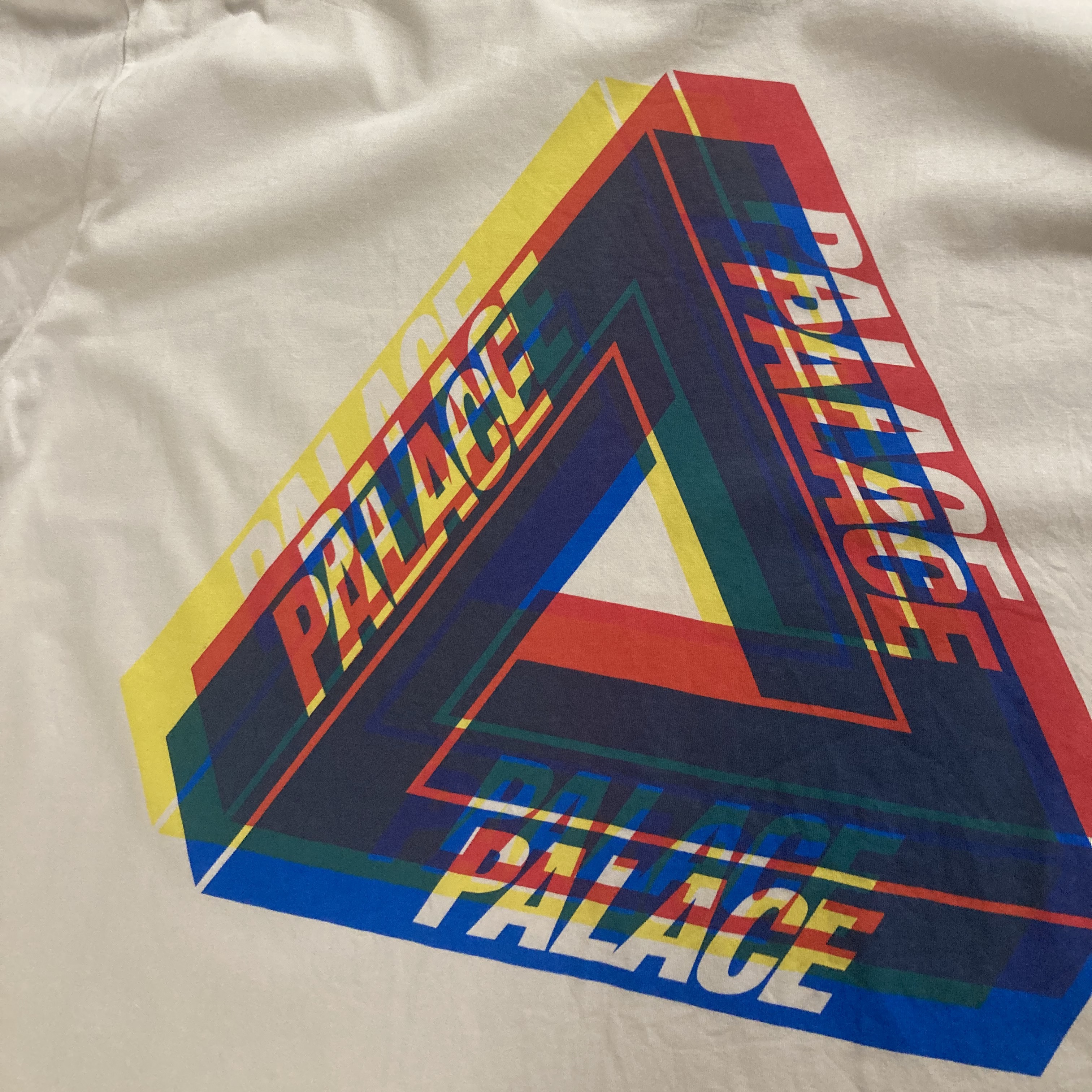 Palace Tri-Ferg Colour Blur T-Shirt White - 20FW 착용 스타일