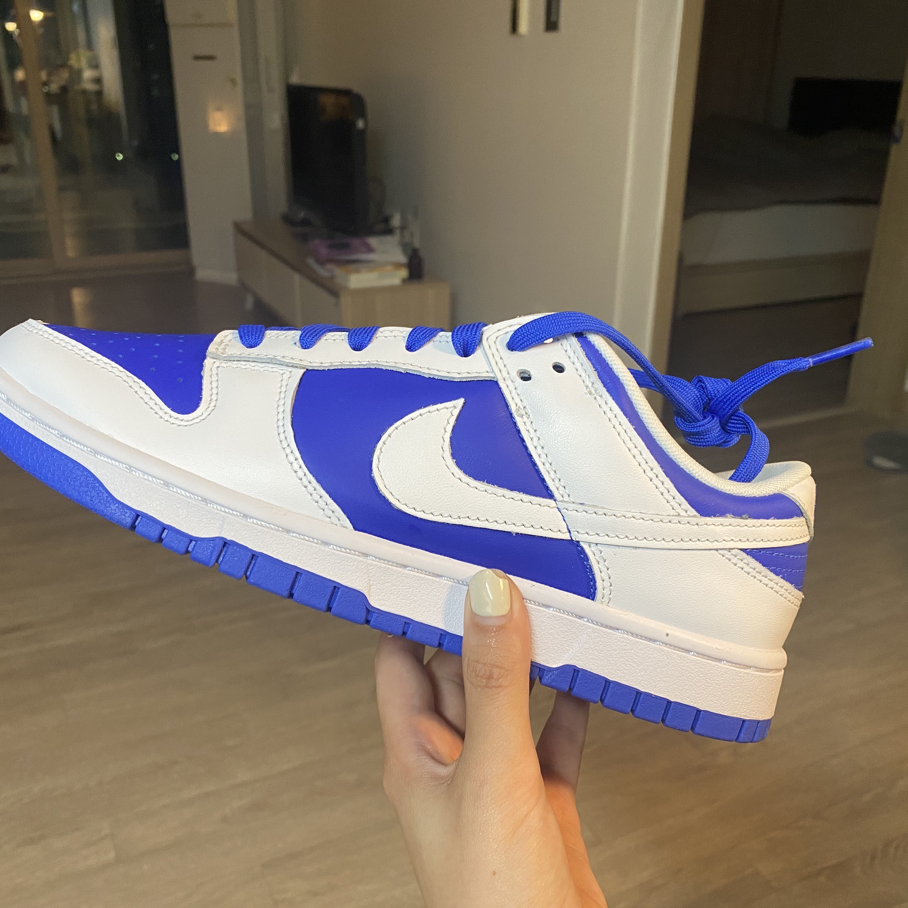 Nike Dunk Low Retro Racer Blue and White 착용 스타일