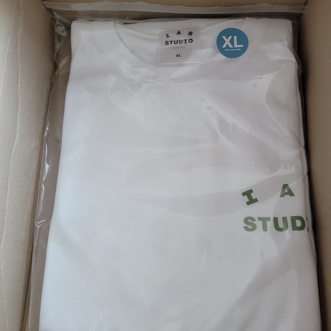 IAB Studio T-Shirt White Light Green 착용 스타일