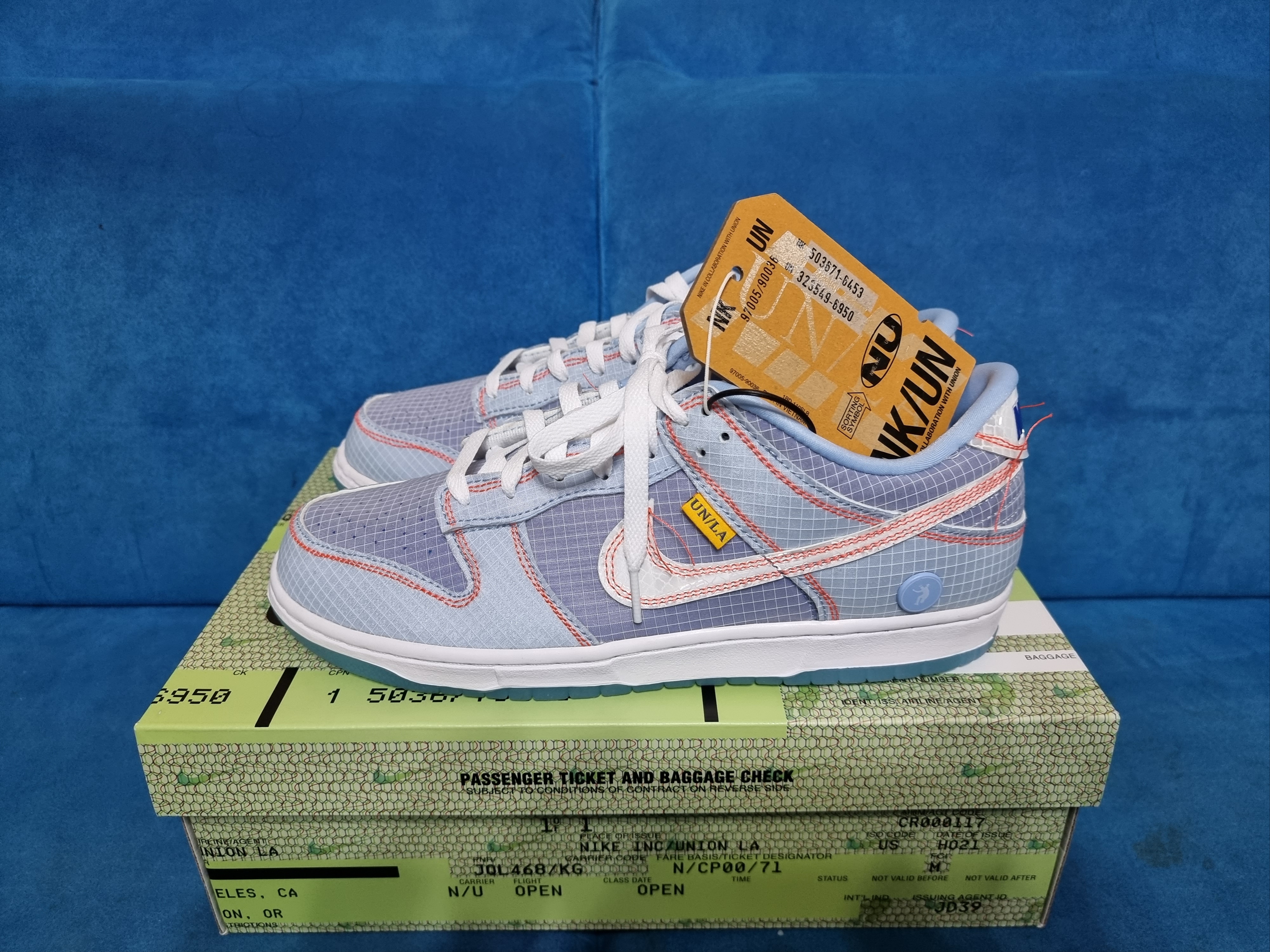 Nike x Union Dunk Low Passport Pack Argon 착용 스타일 - 1
