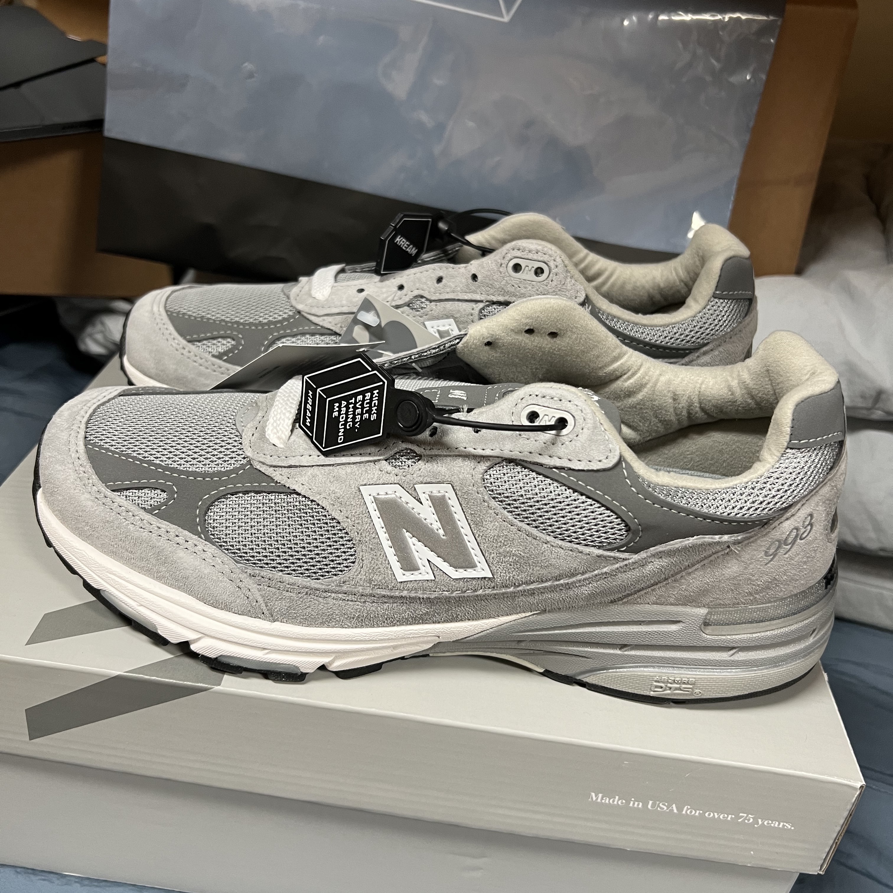 New Balance 993 Made in USA Grey - D Standard 착용 스타일 - 2