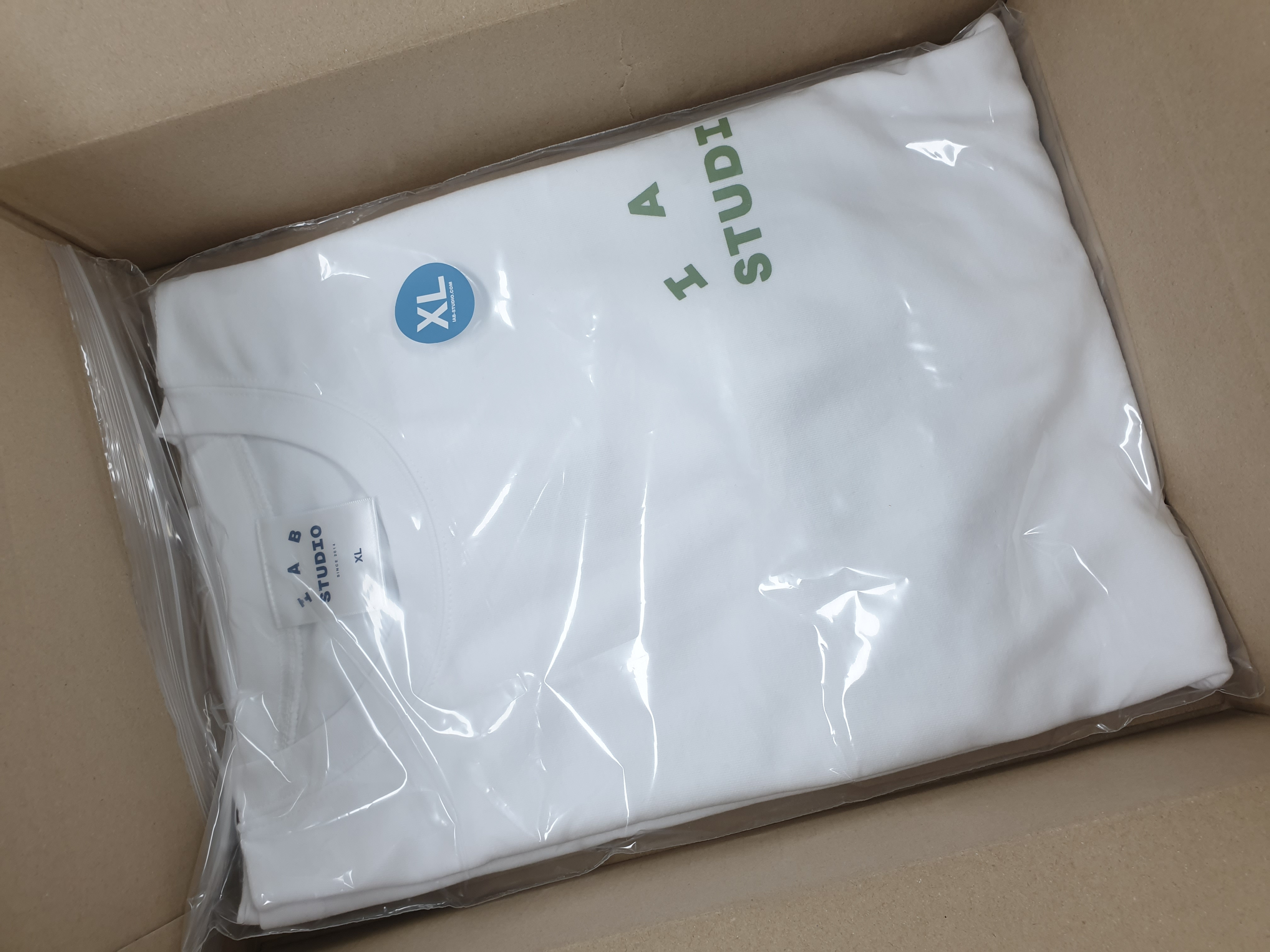 IAB Studio T-Shirt White Light Green 착용 스타일