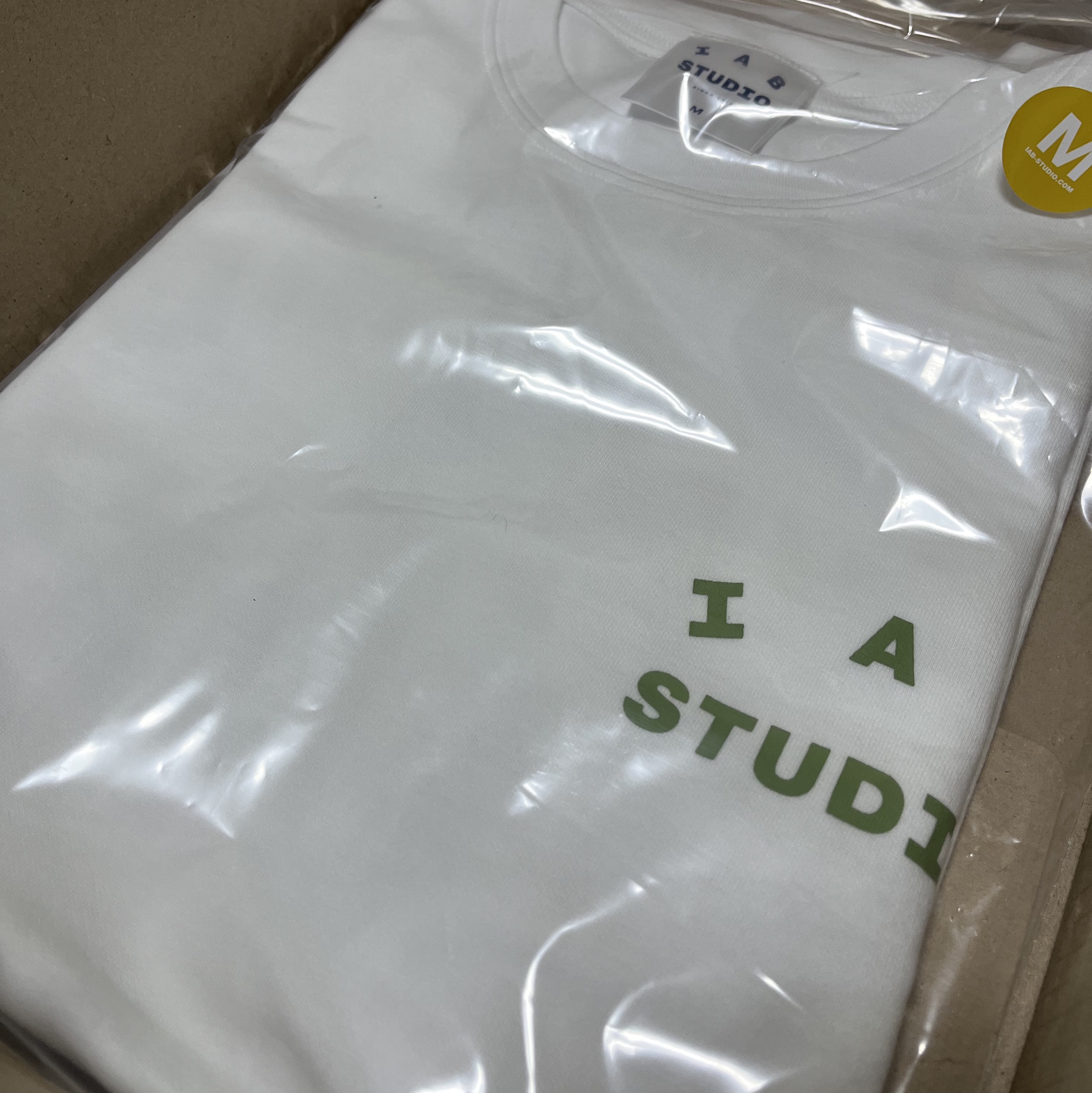 IAB Studio T-Shirt White Light Green 착용 스타일