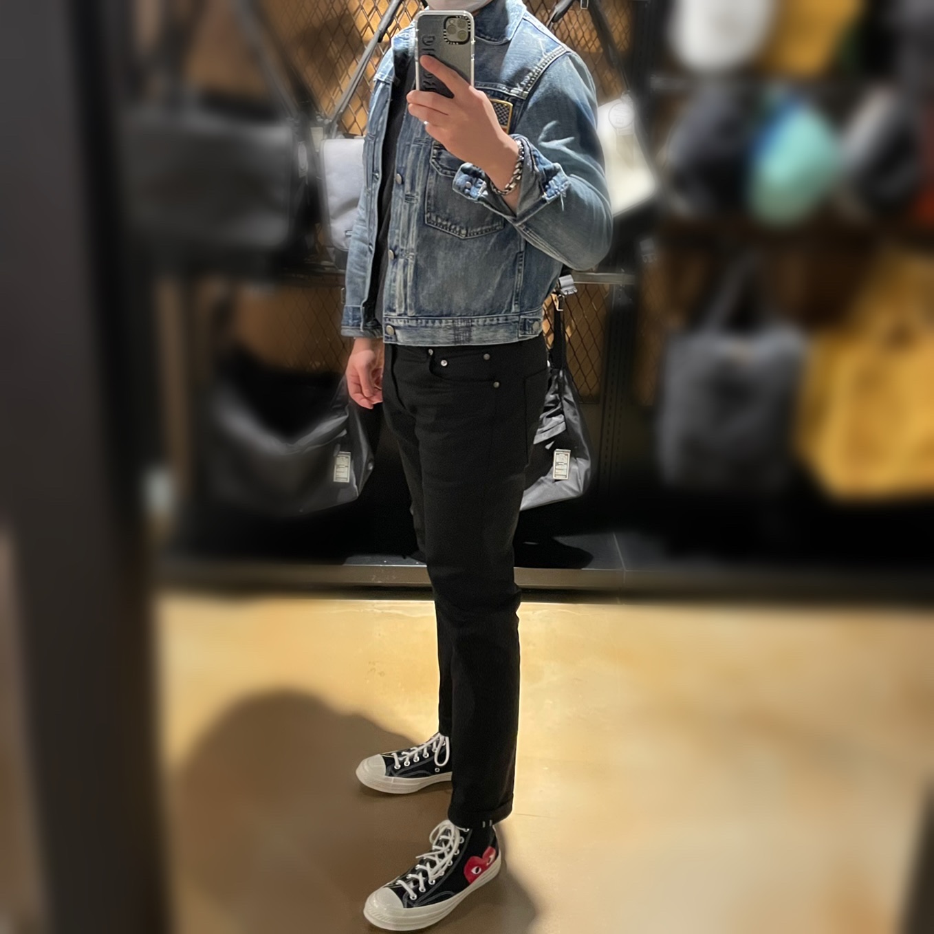 Converse x Play Comme des Garcons Chuck 70 Hi Black 착용 스타일