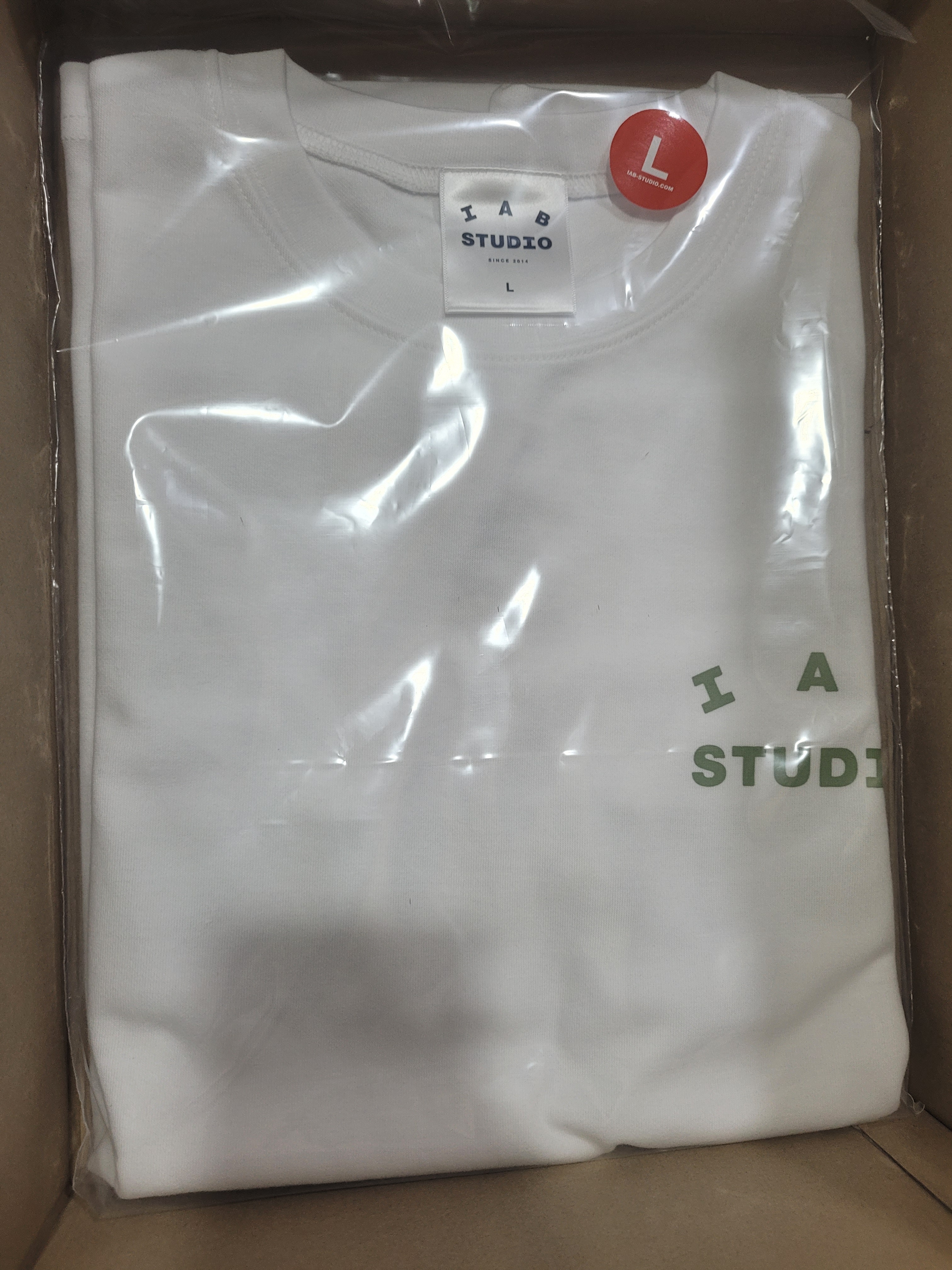 IAB Studio T-Shirt White Light Green 착용 스타일