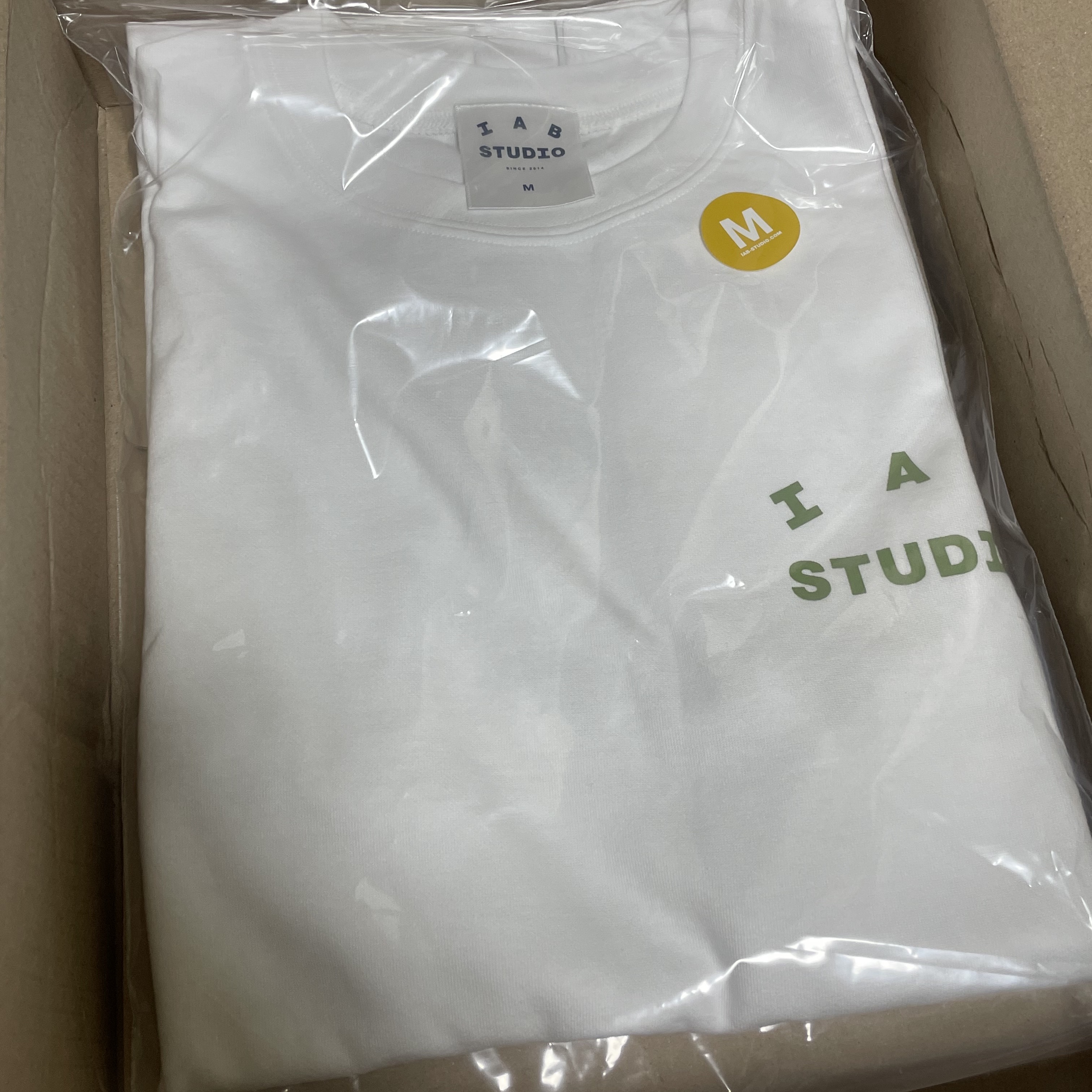 IAB Studio T-Shirt White Light Green 착용 스타일