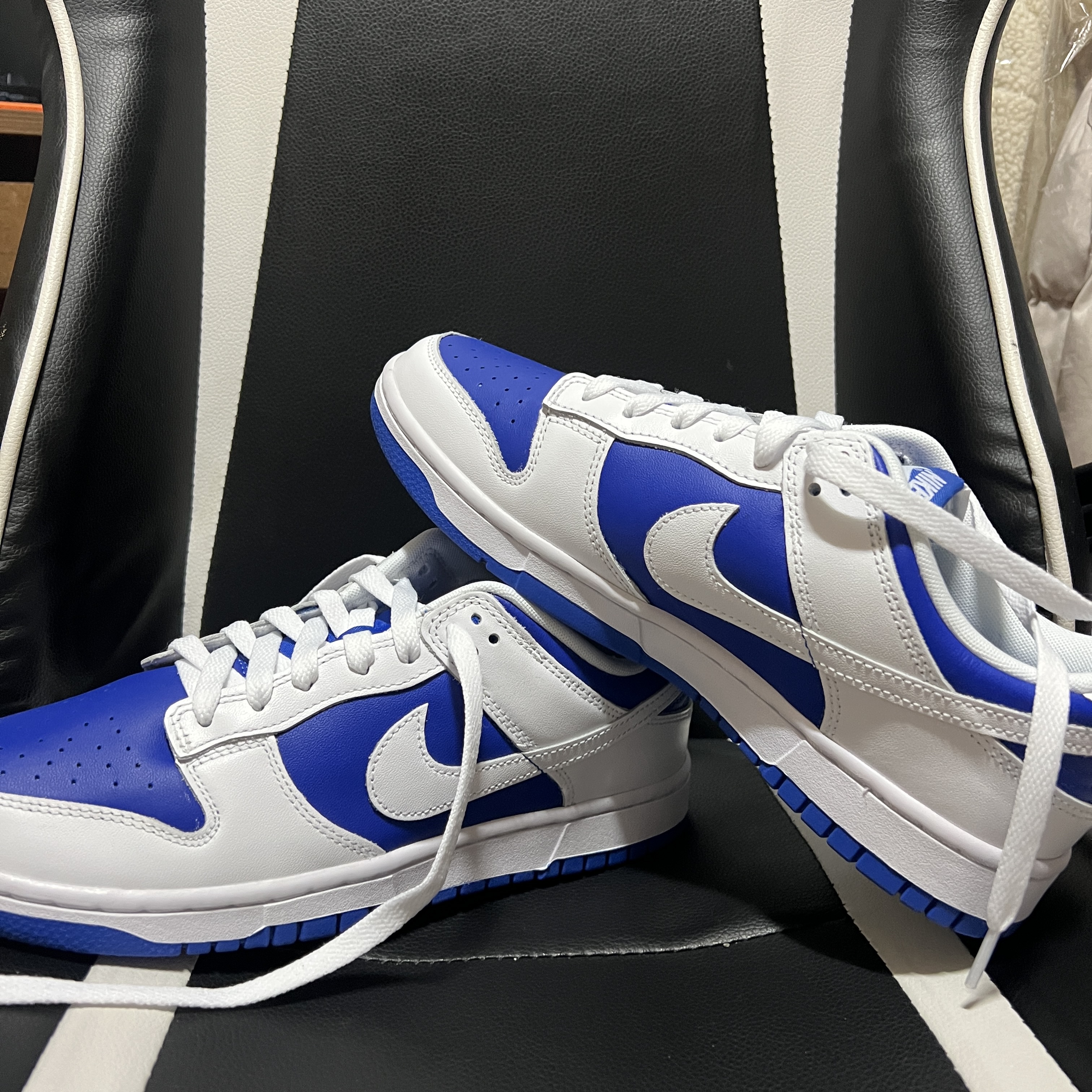 Nike Dunk Low Retro Racer Blue and White 착용 스타일 - 1