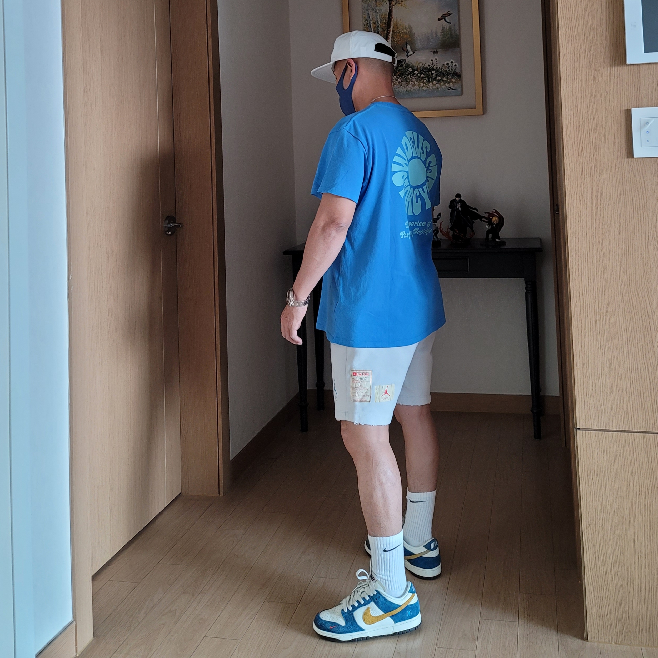 Jordan x Union Fleece Shorts Photon Dust - Asia, Jordan x Union Cap Photon Dust 착용 스타일 - 1