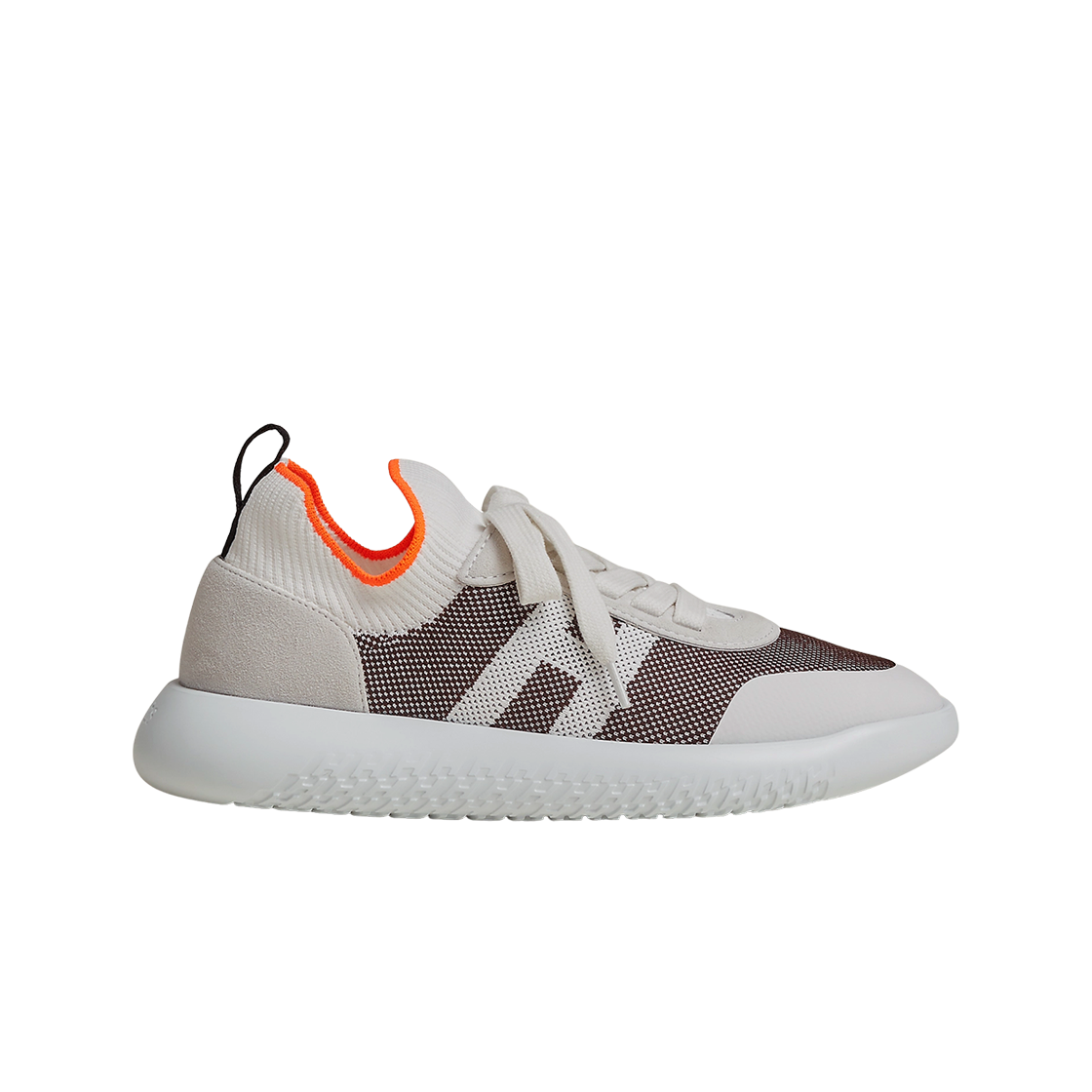 (W) 에르메스 크루 스니커즈 H 니트 스웨이드 고트스킨 & 프루누아 블랑((W) Hermes Crew Sneakers H Knit Suede Goatskin & Prunoir Blanc) - 1
