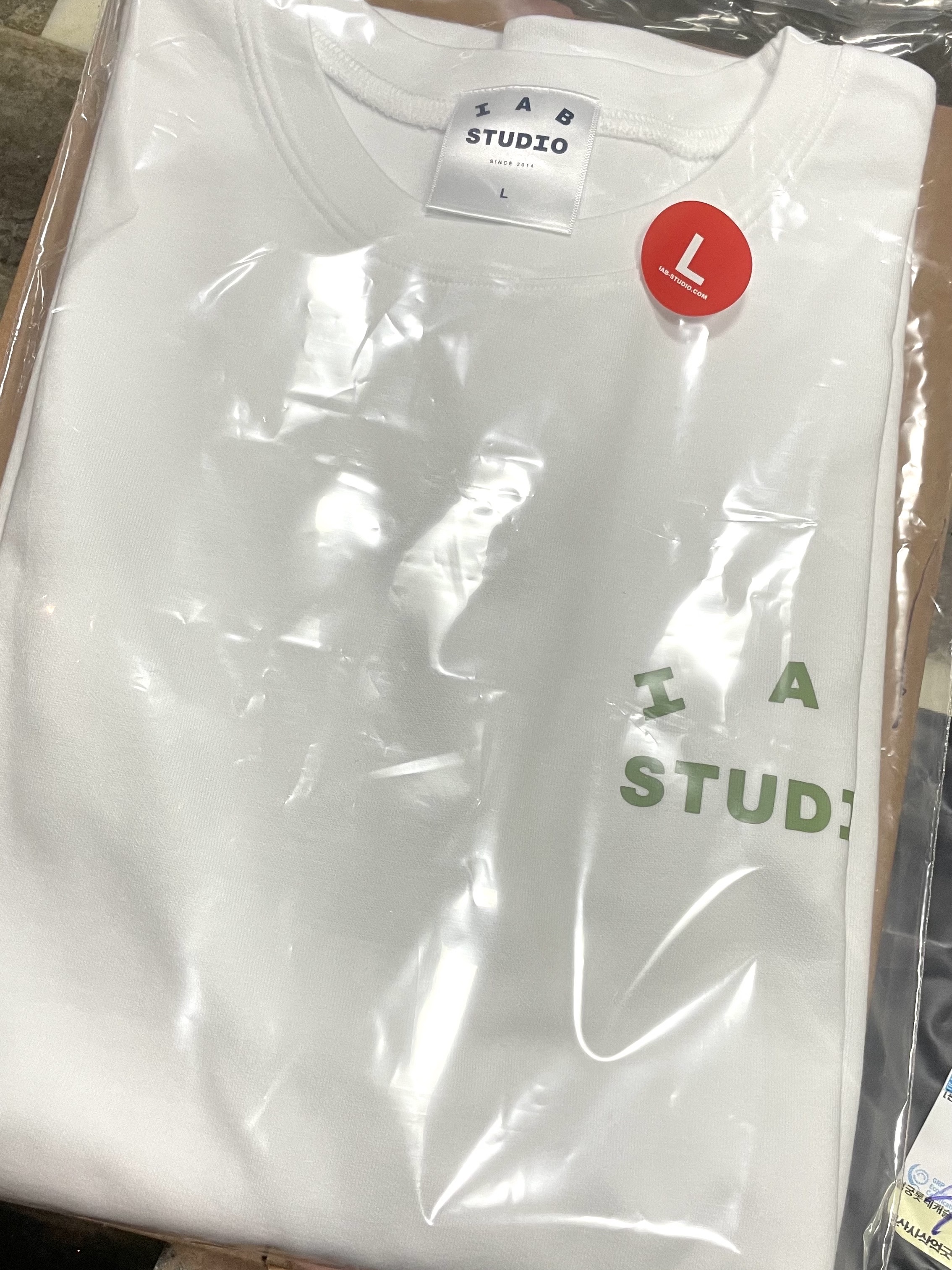 IAB Studio T-Shirt White Light Green 착용 스타일 - 1