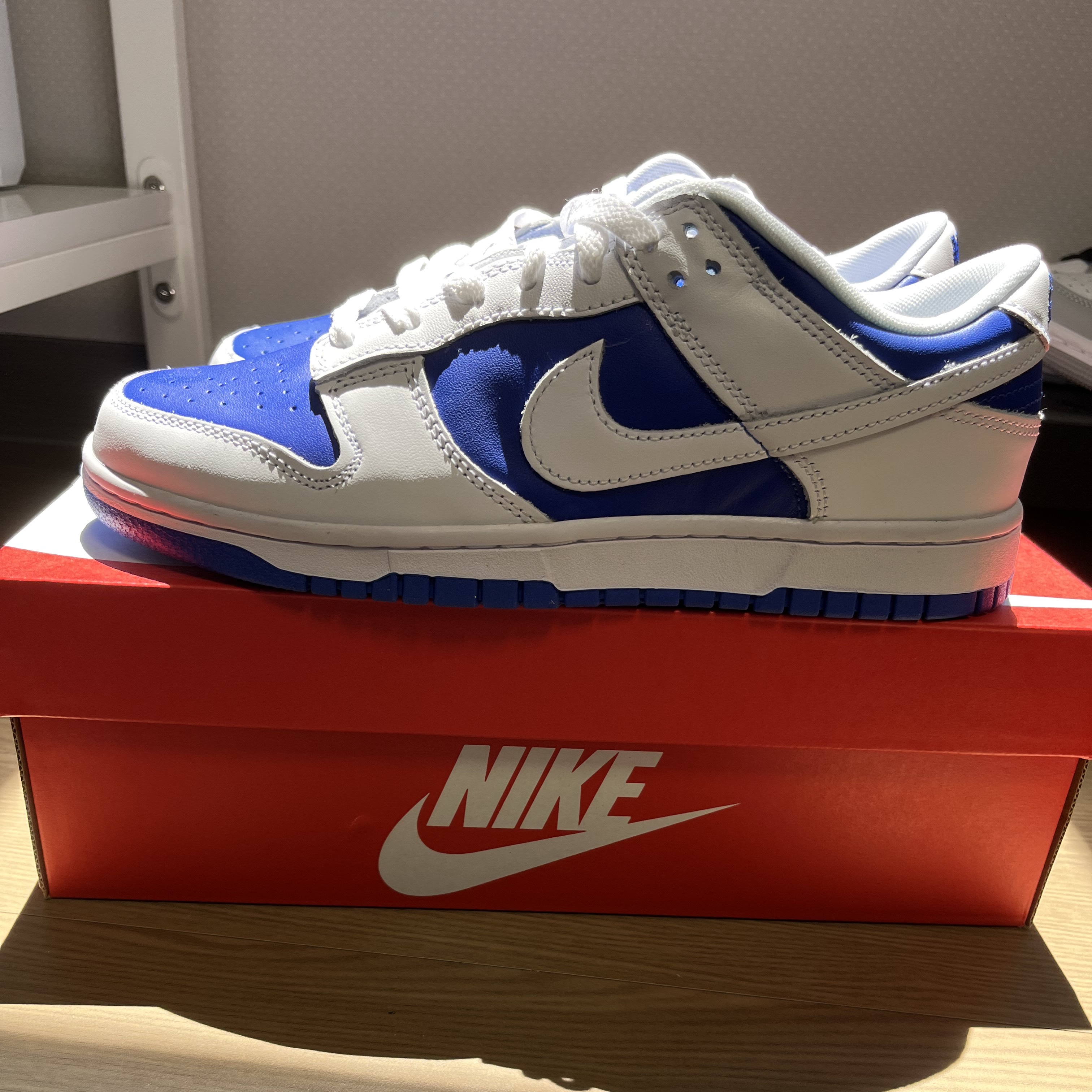 Nike Dunk Low Retro Racer Blue and White 착용 스타일 - 4