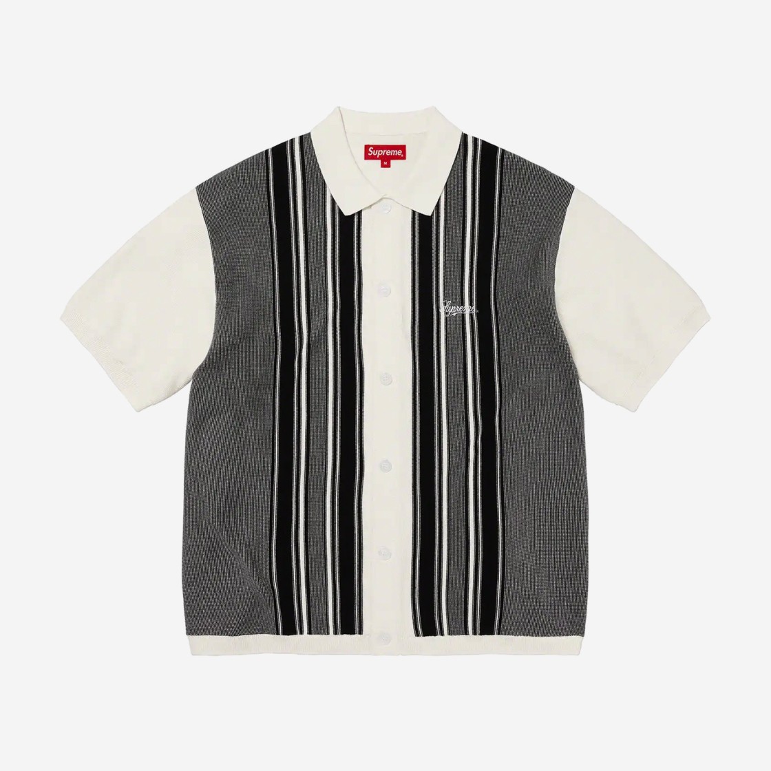 Supreme Stripe Button Up Polo White - 22SS 상세 이미지 1