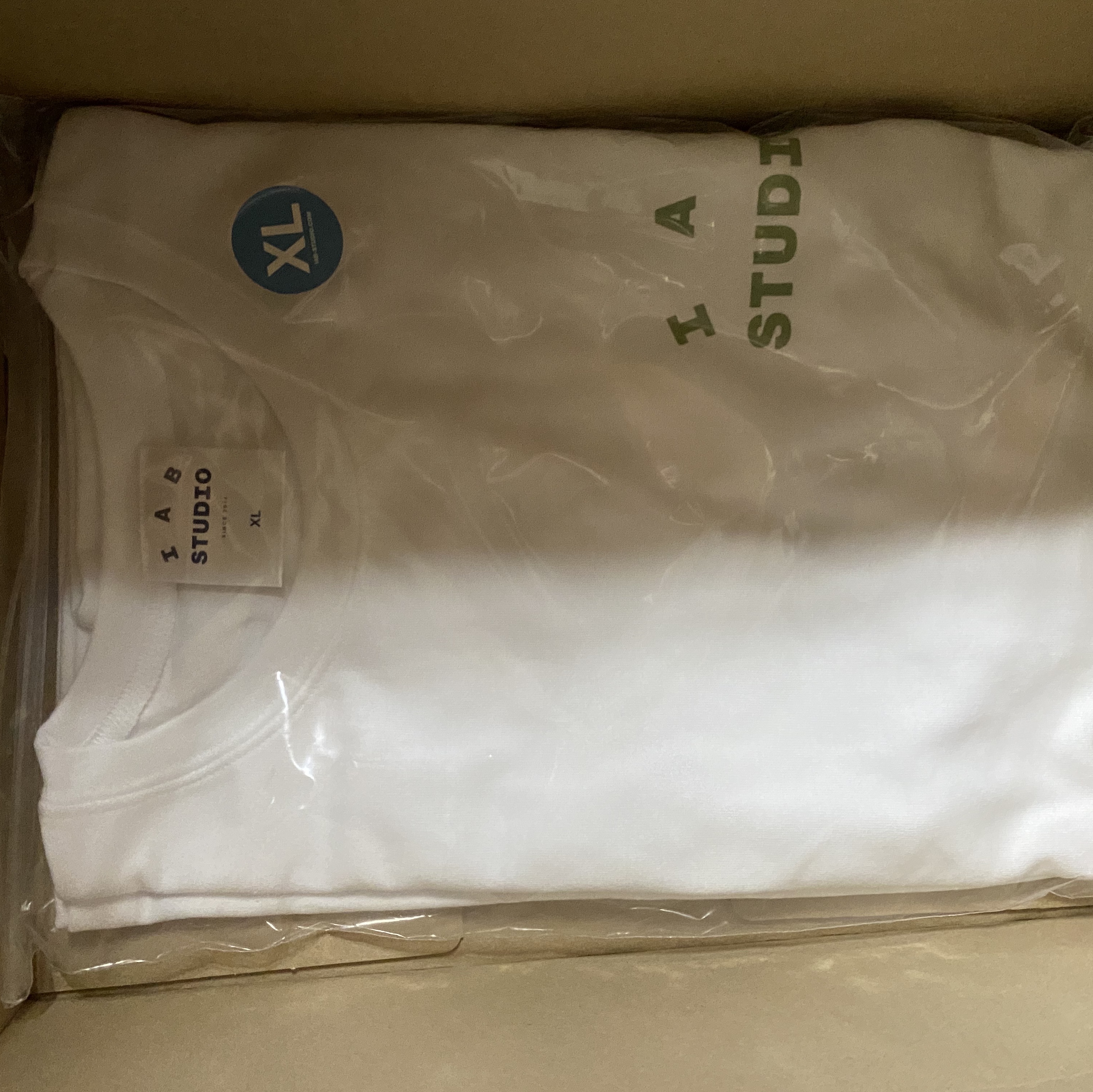 IAB Studio T-Shirt White Light Green 착용 스타일