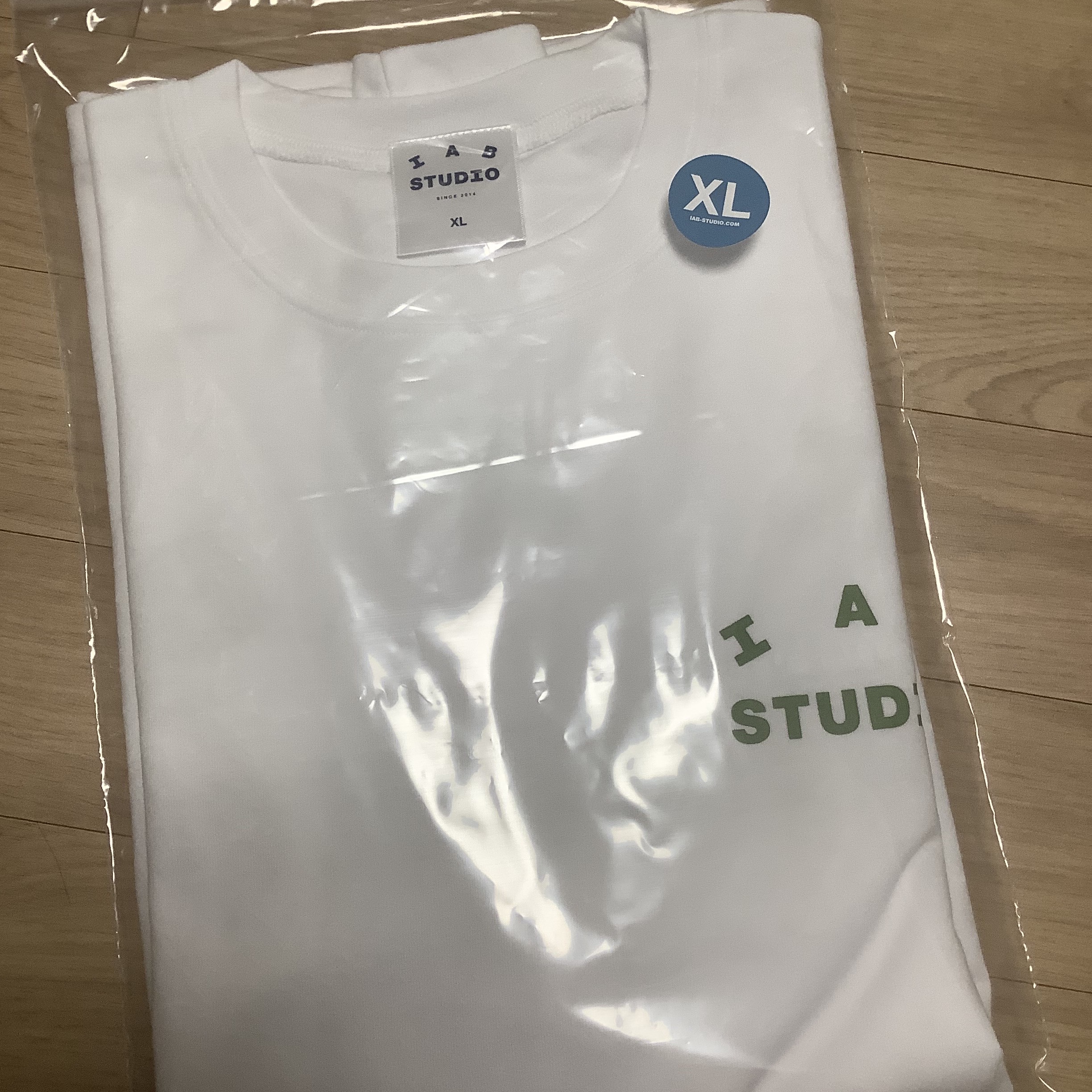IAB Studio T-Shirt White Light Green 착용 스타일 - 1
