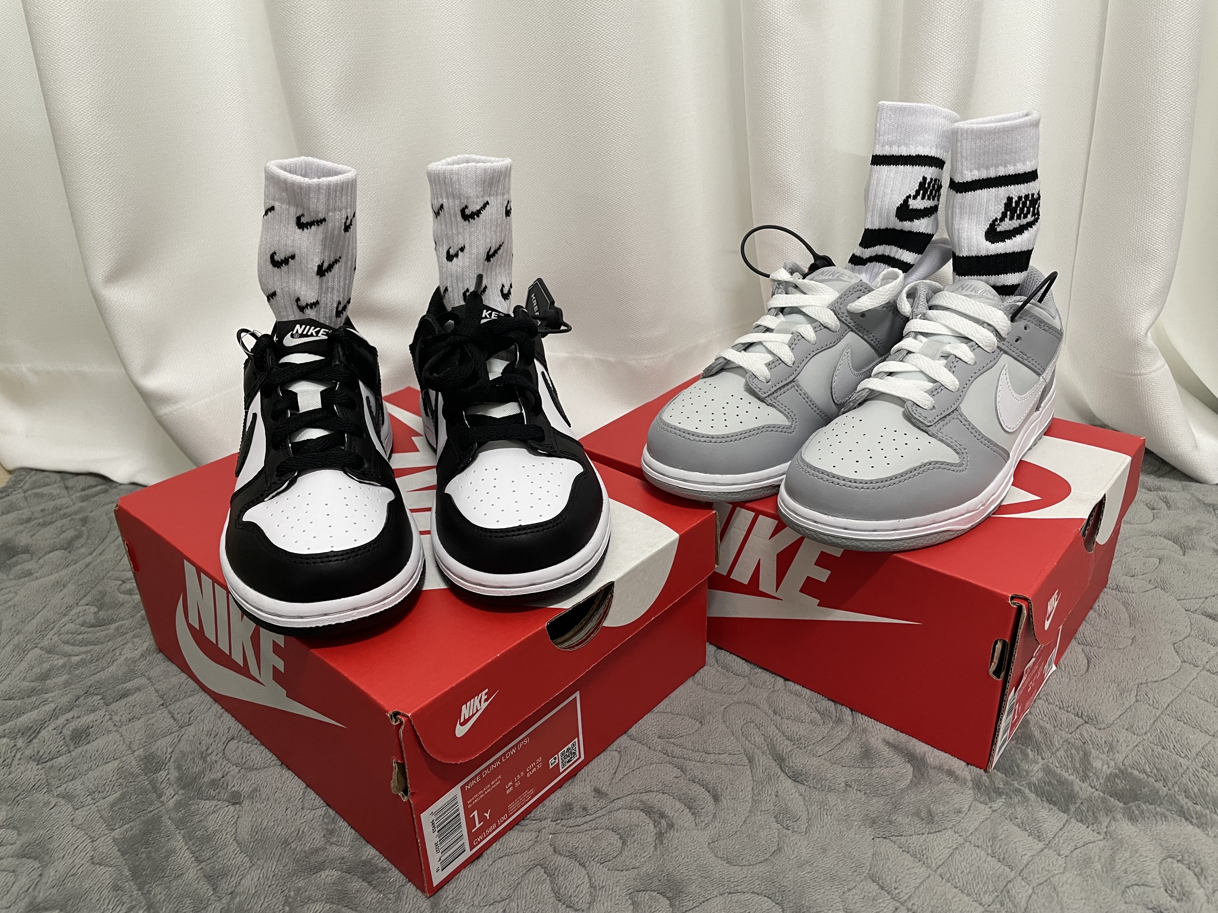 (PS) Nike Dunk Low Black, (PS) Nike Dunk Low Wolf Grey 착용 스타일 - 2