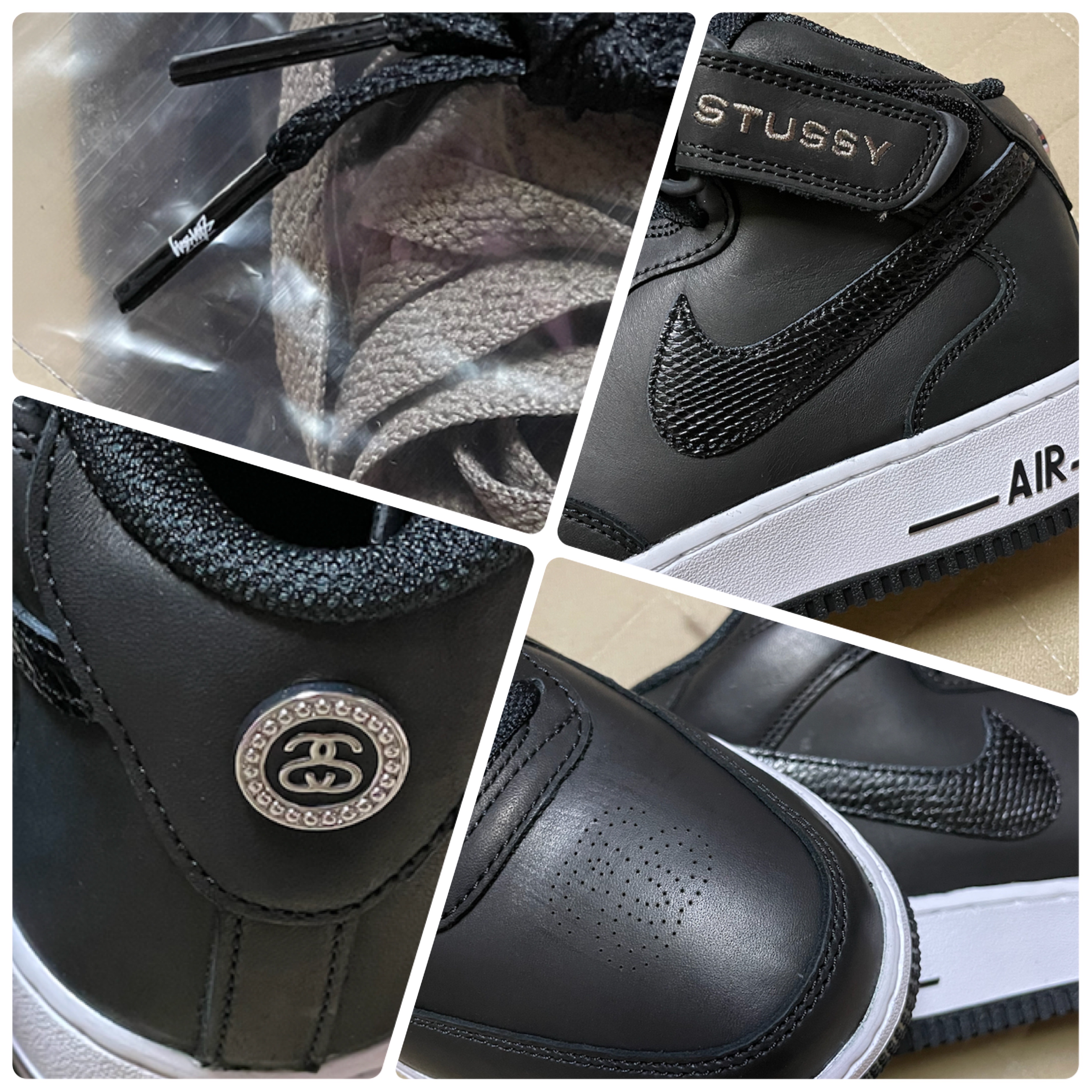 Nike x Stussy Air Force 1 '07 Mid SP Black 착용 스타일 - 2