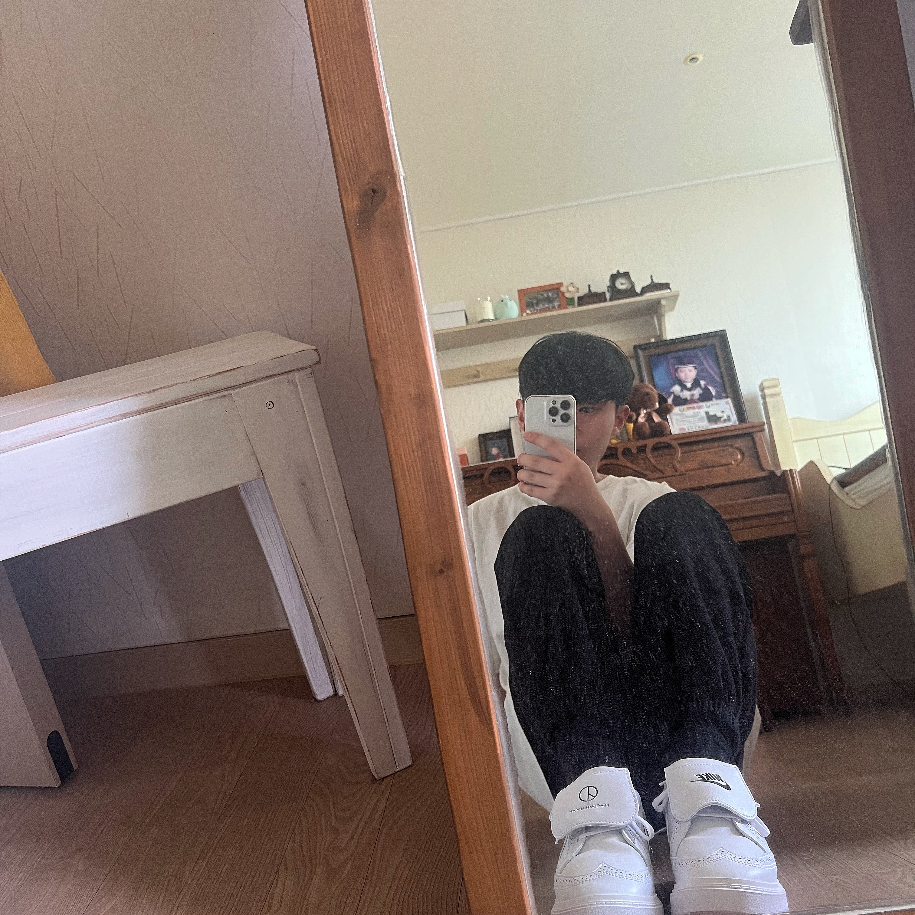Nike x Peaceminusone Kwondo1 White 착용 스타일