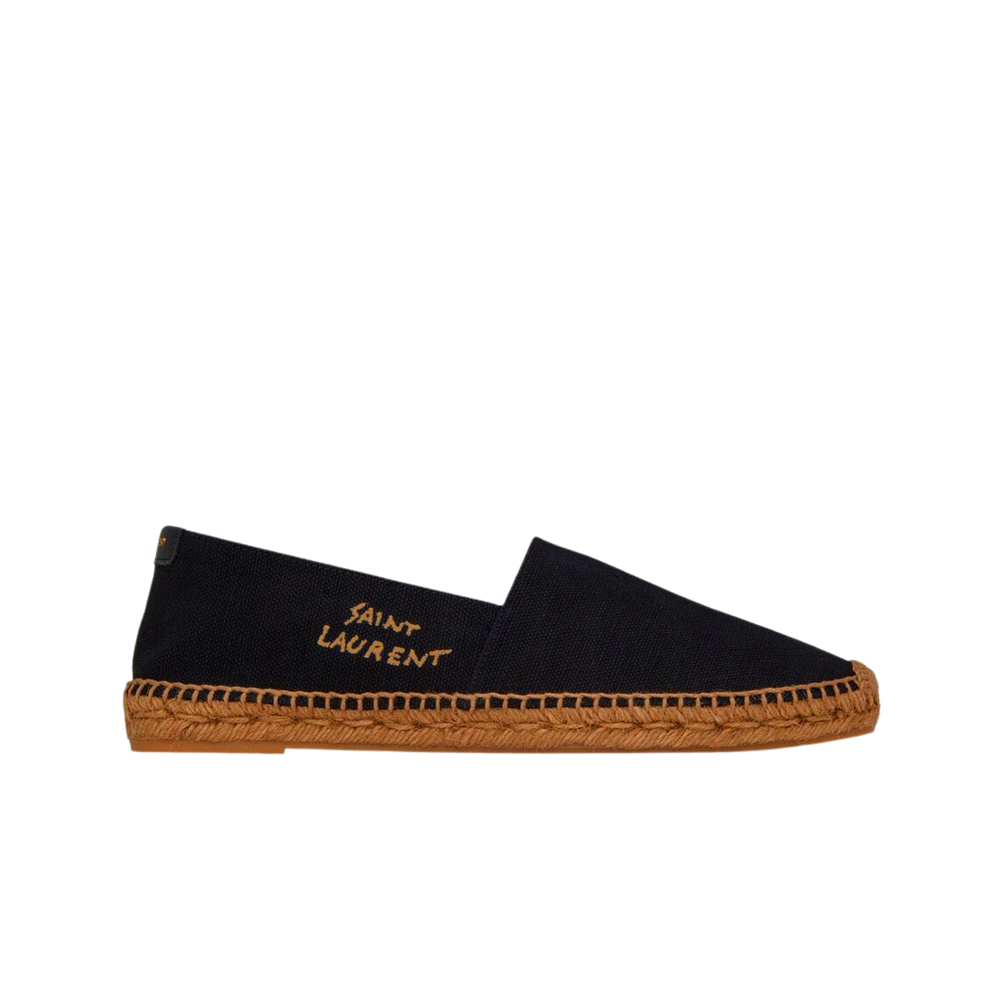 (W) 생로랑 캔버스 자수 에스파드리유 블랙((W) Saint Laurent Embroidered Espadrilles in Canvas Black)