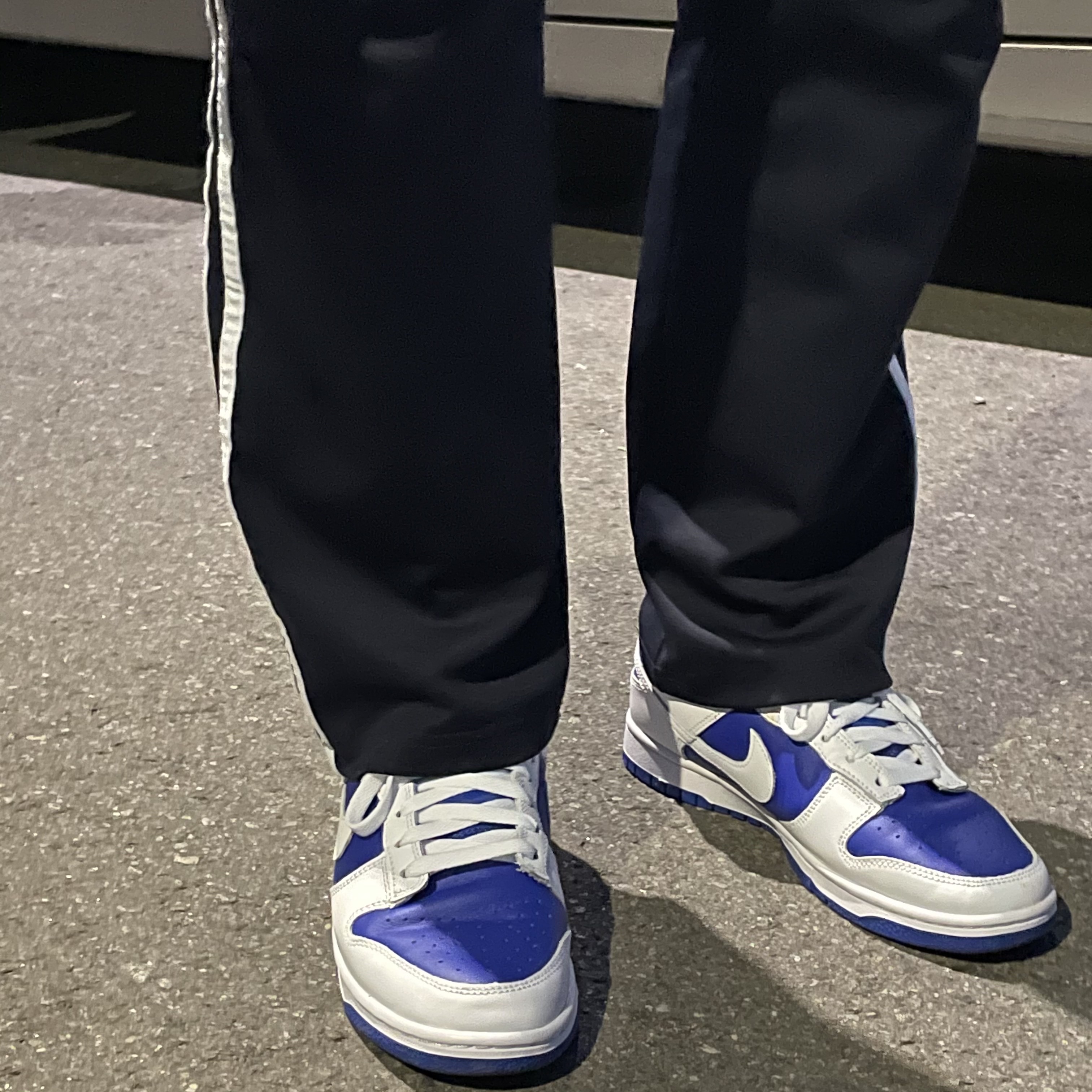 Nike Dunk Low Retro Racer Blue and White 착용 스타일 - 1