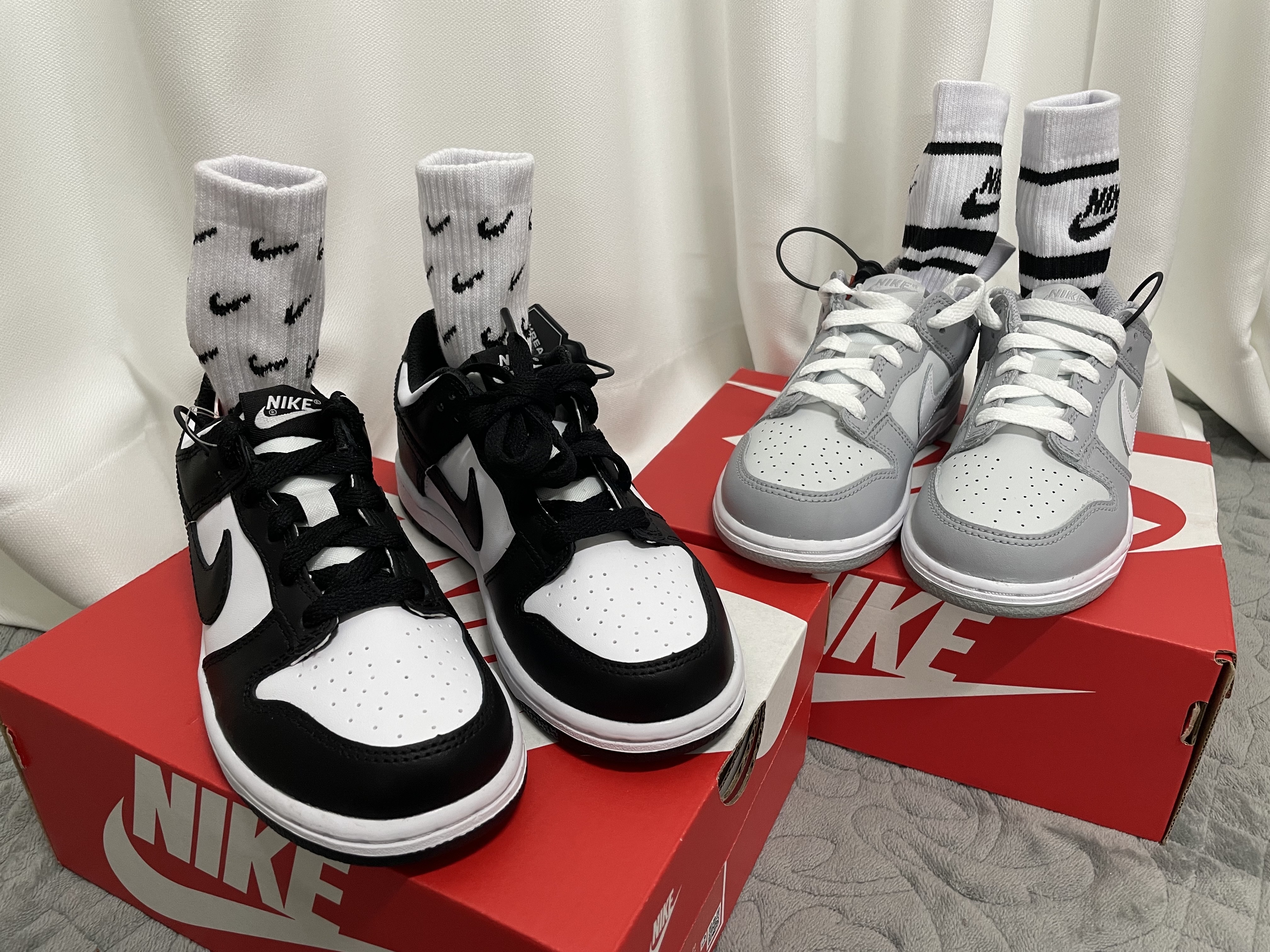 (PS) Nike Dunk Low Black, (PS) Nike Dunk Low Wolf Grey 착용 스타일 - 3