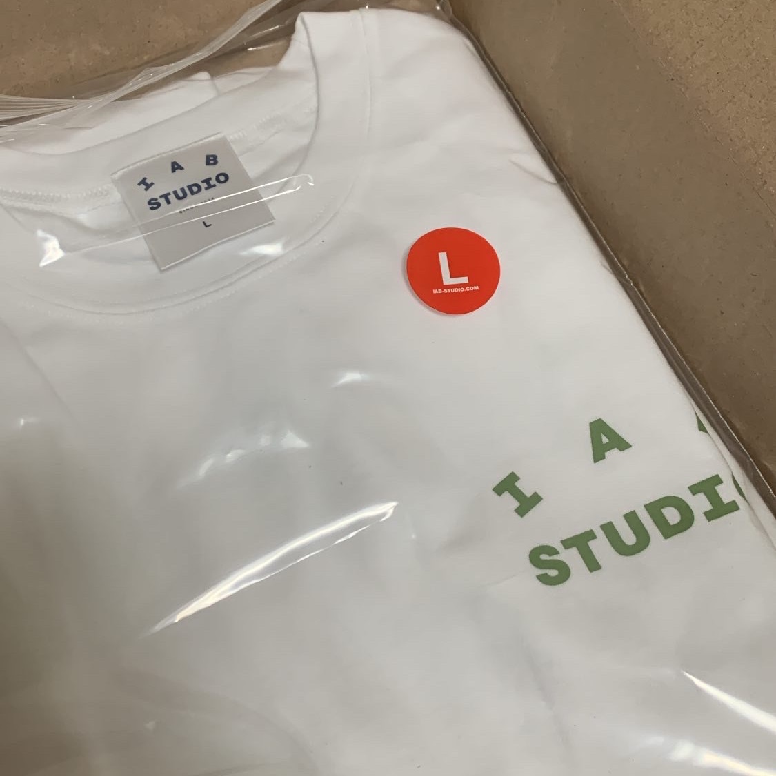 IAB Studio T-Shirt White Light Green 착용 스타일
