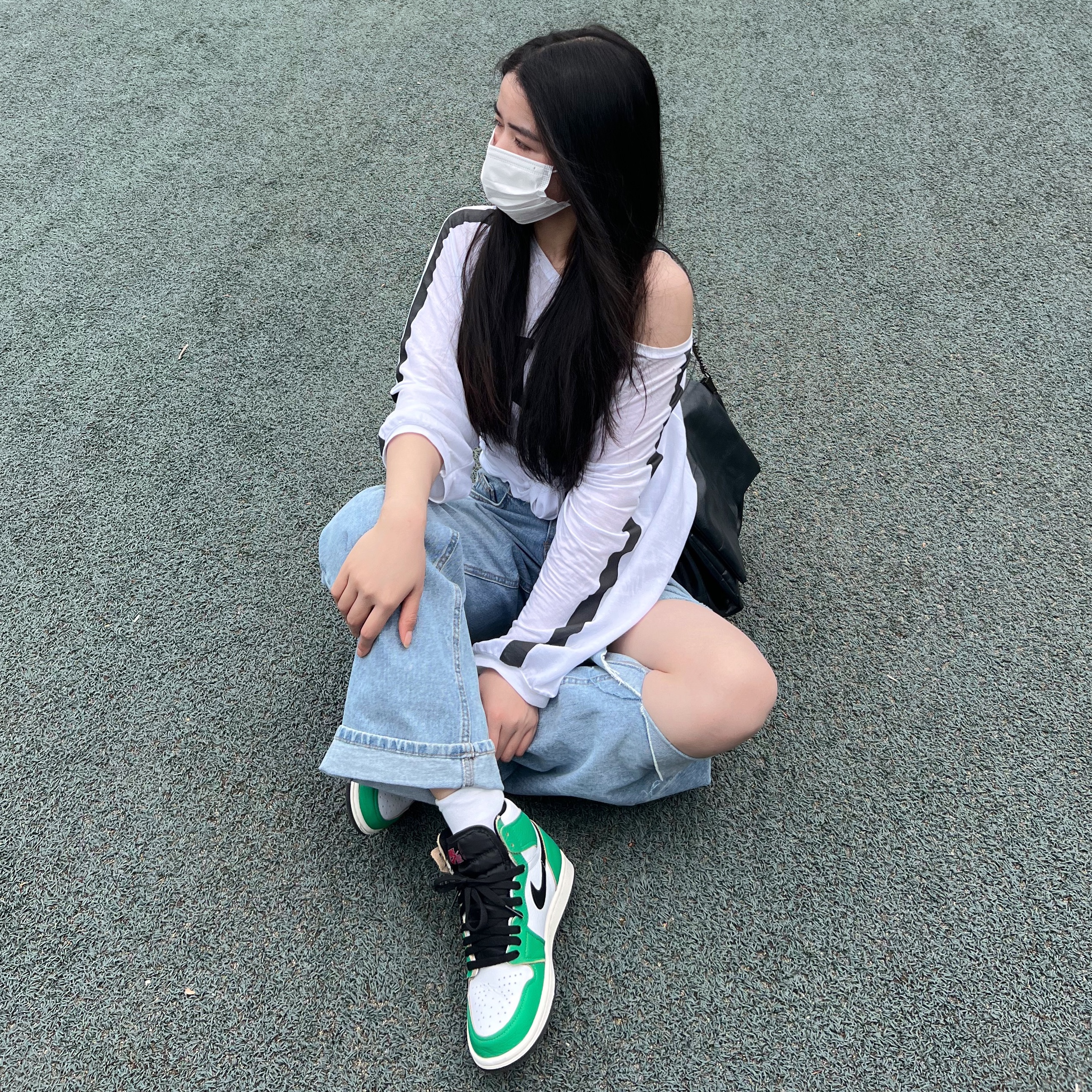 (W) Jordan 1 Retro High OG Lucky Green 착용 스타일 - 3