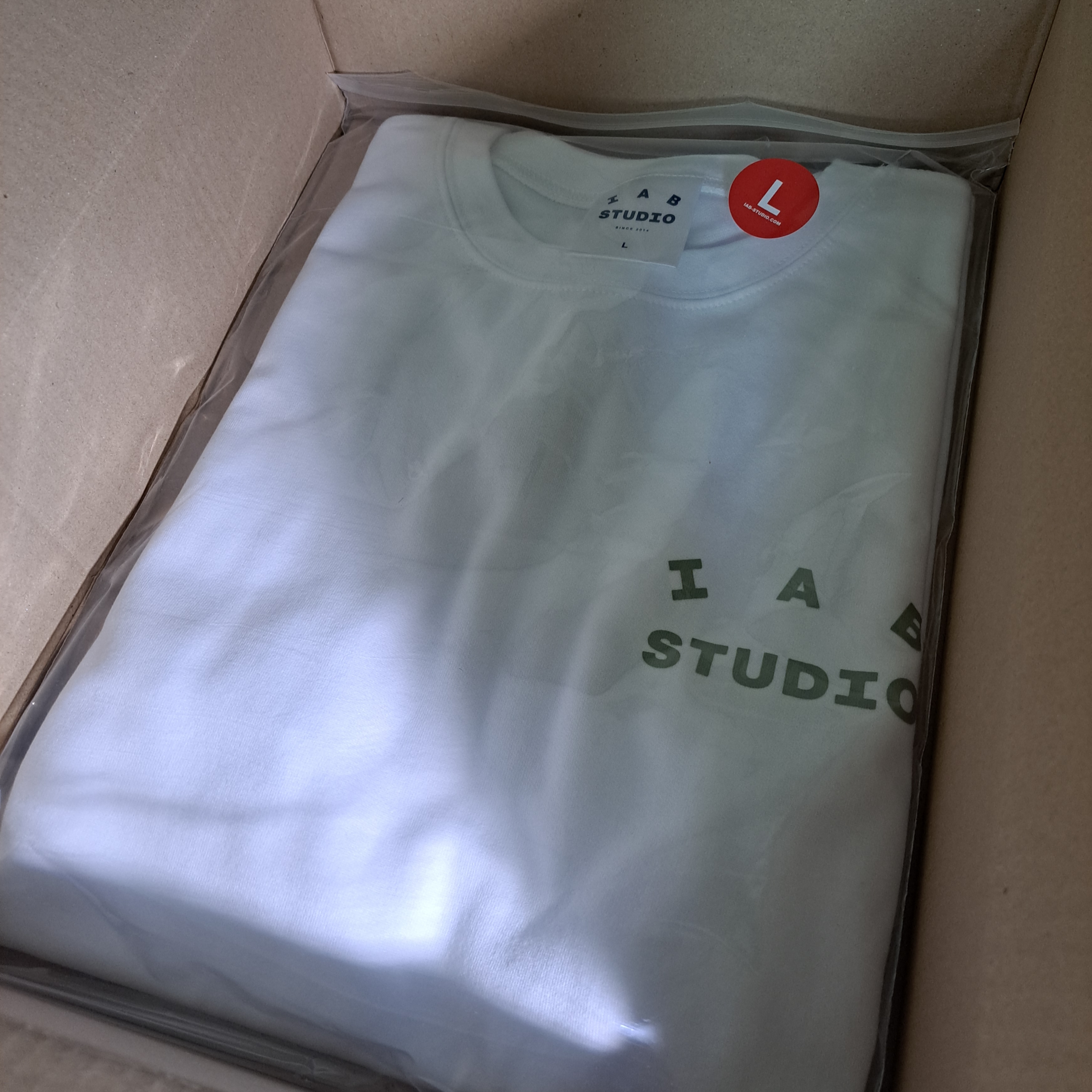 IAB Studio T-Shirt White Light Green 착용 스타일