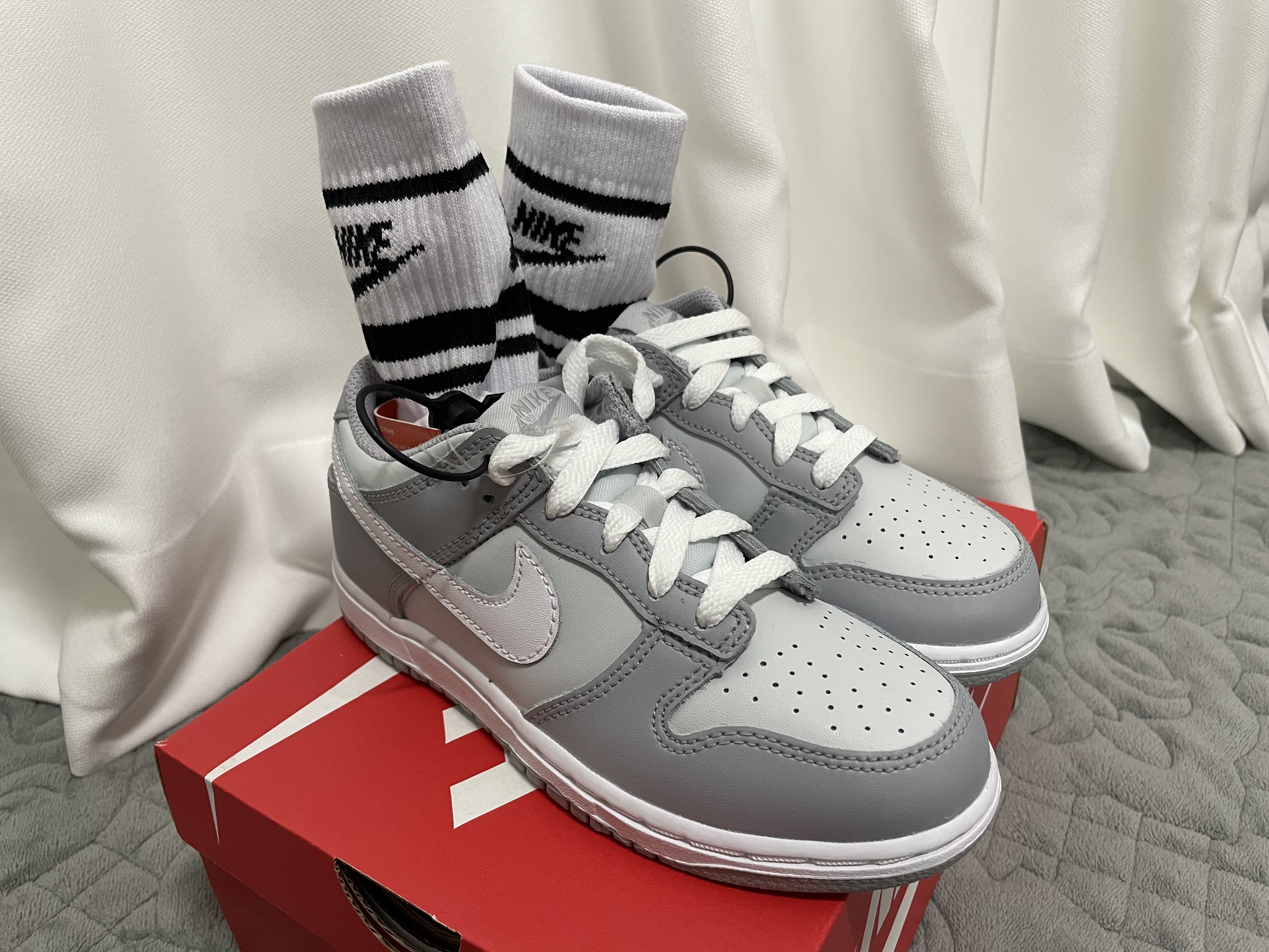 (PS) Nike Dunk Low Black, (PS) Nike Dunk Low Wolf Grey 착용 스타일 - 4