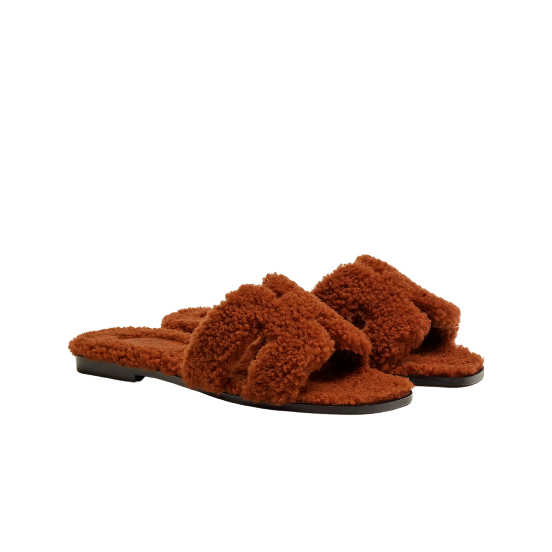 (W) 에르메스 오란 샌들 울스킨 & 꼬냑((W) Hermes Oran Sandal Woolskin & Cognac) - 2