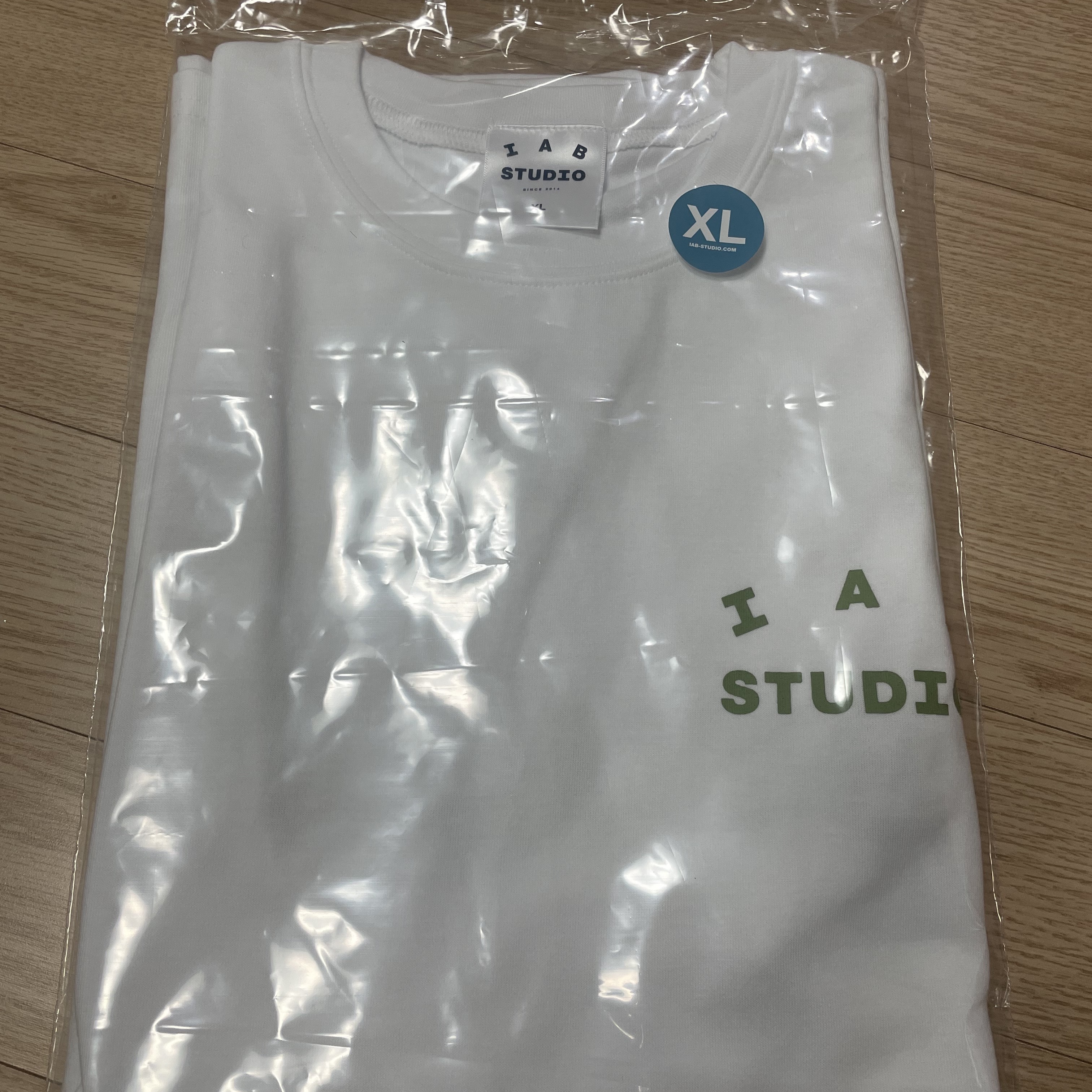 IAB Studio T-Shirt White Light Green 착용 스타일