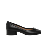 (W) Maison Margiela Tabi Leather Ballerina Pumps Black