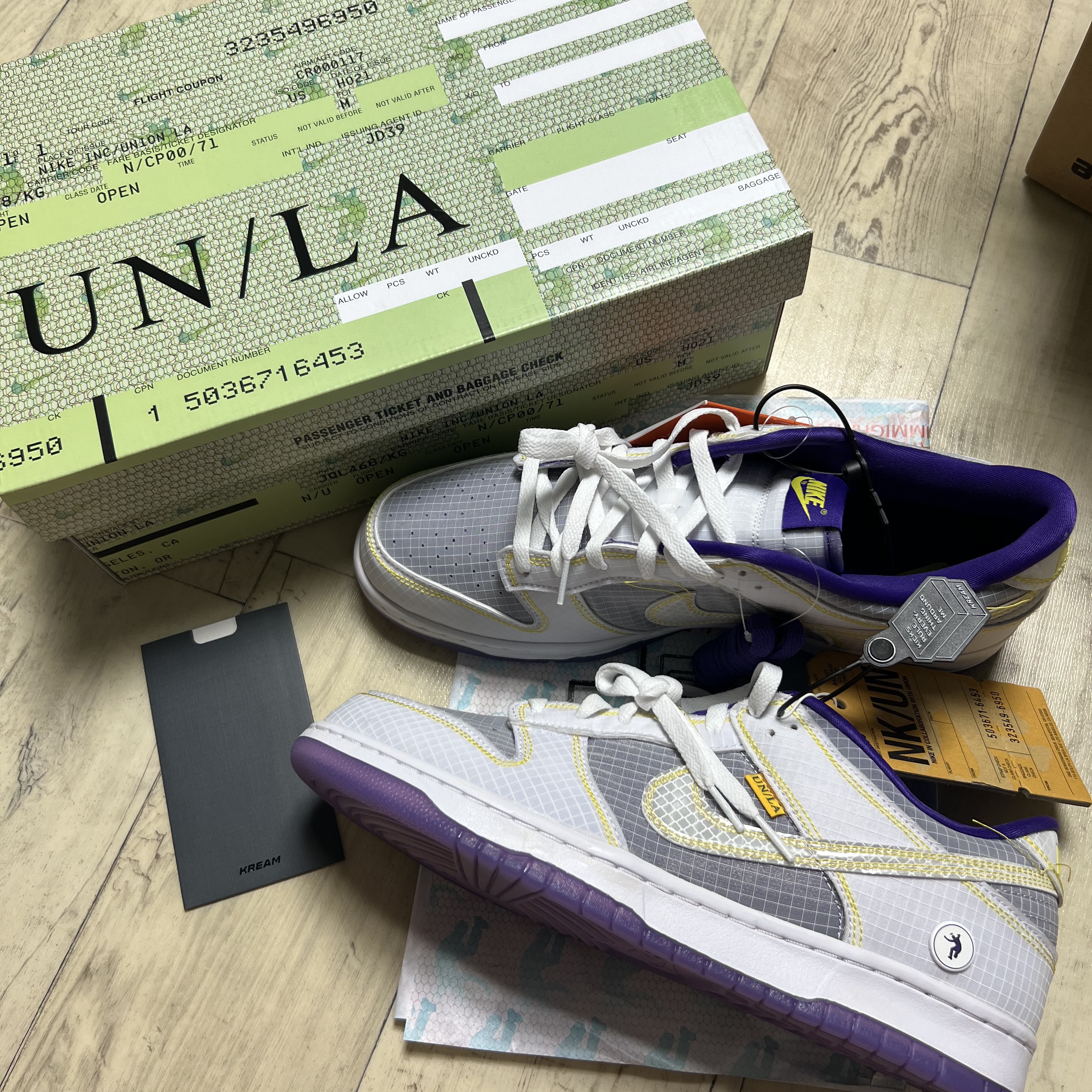 Nike x Union Dunk Low Passport Pack Court Purple White, Nike x Union Dunk Low Passport Pack Pistachio 착용 스타일