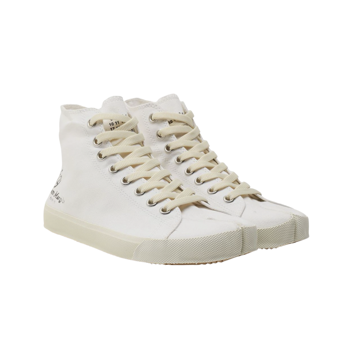 (W) 메종 마르지엘라 타비 하이탑 캔버스 화이트((W) Maison Margiela Tabi High Top Canvas White) - 2